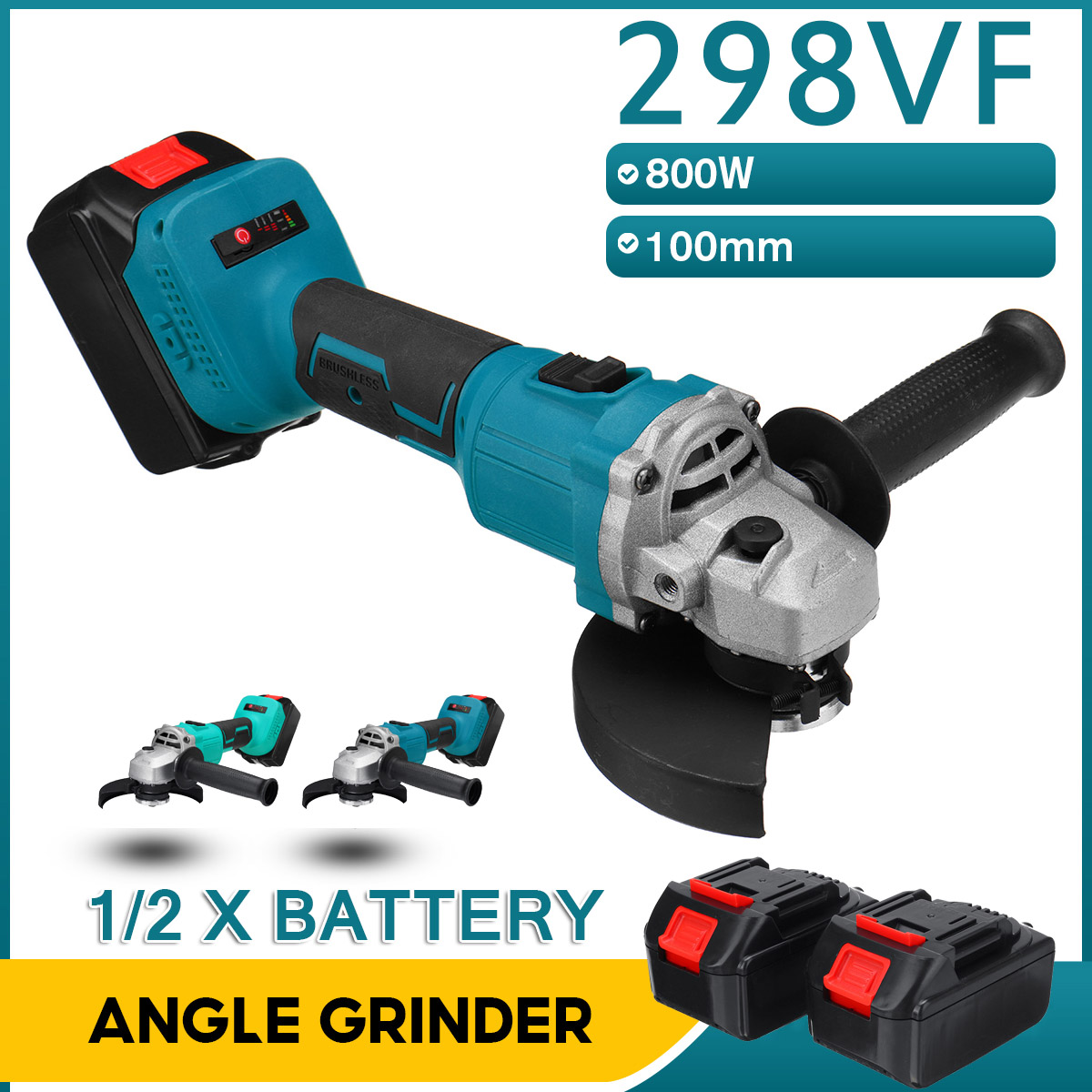 100mm-Brushless-Cordless-Angle-Grinder-3-Gears-Polishing-Grinding-Cutting-Tool-With-Battery-Also-For-1858791-4