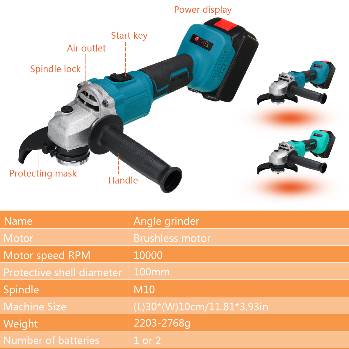 100mm-Brushless-Cordless-Angle-Grinder-3-Gears-Polishing-Grinding-Cutting-Tool-With-Battery-Also-For-1858791-7