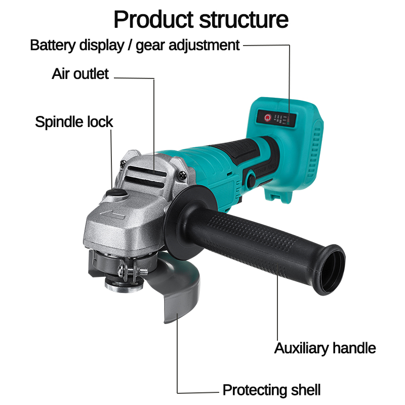 100mm125mm-Brushless-Angle-Grinder-3-Gears-Multifunctional-Cordless-Electric-Polishing-Machine-Polis-1646831-13