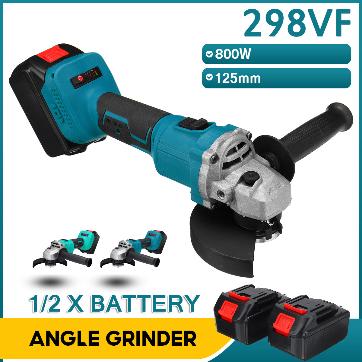 125mm-Brushless-Cordless-Angle-Grinder-3-Gears-Polishing-Grinding-Cutting-Tool-With-Battery-Also-For-1858837-3