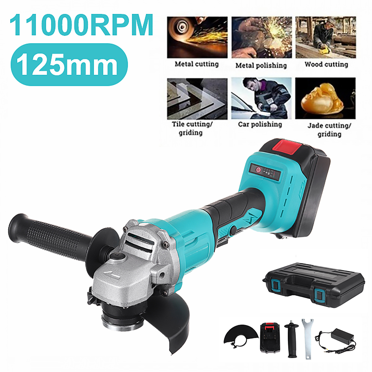 125mm18V-Cordless-Brushless-Angle-Grinder-Woodworking-Tool-For-Makita-Battery-1713408-1