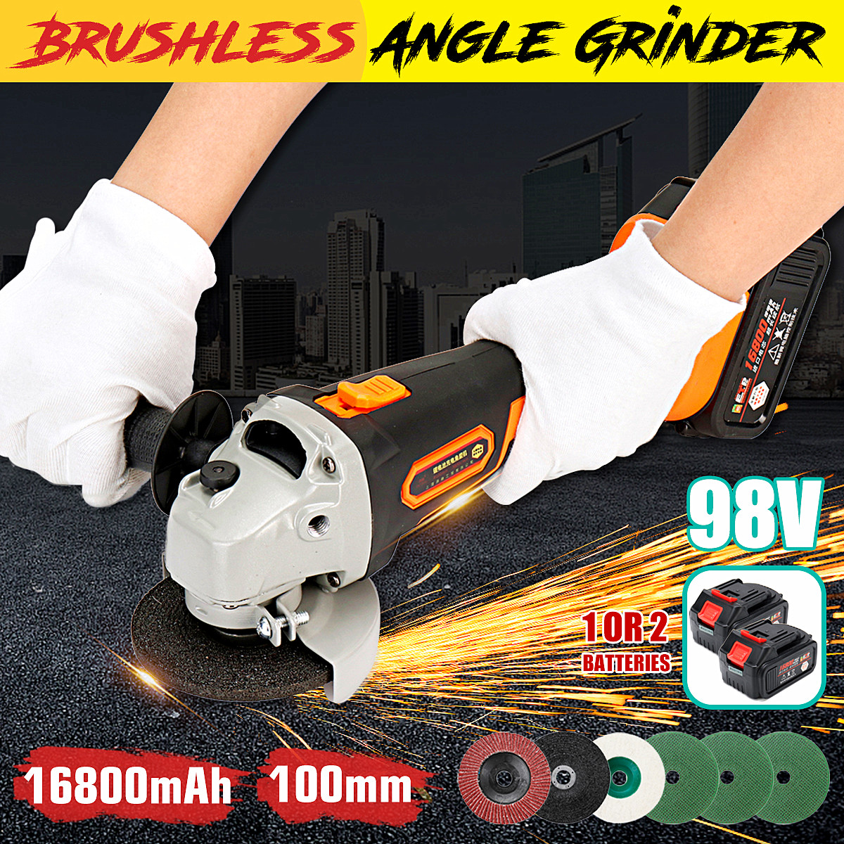 12800H-98TV-Brushless-Eletric-Angle-Grinder-Kit-Cordless-Polishing-Cutting-Power-Tool-1421420-2