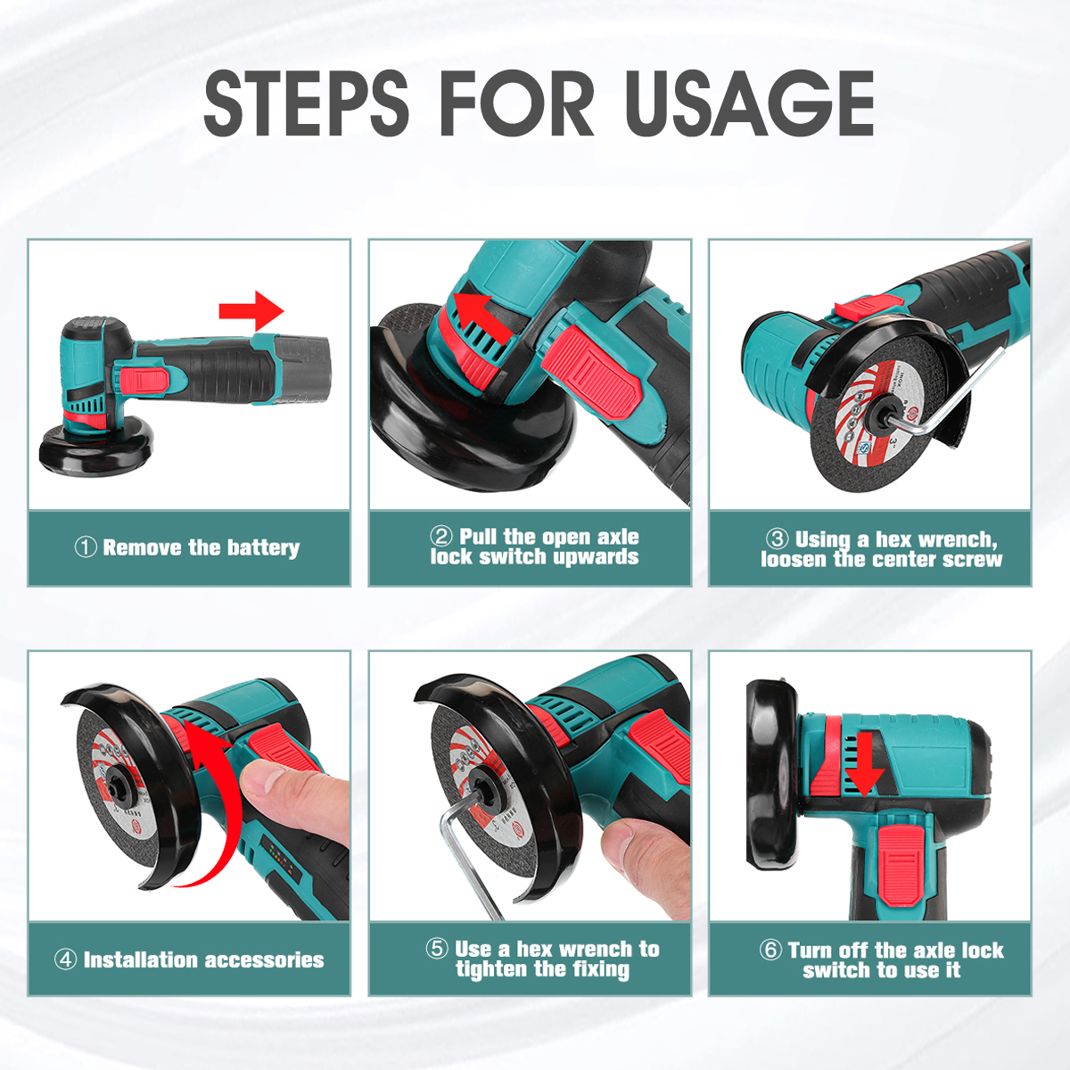 12V-Brushless-Angle-Grinder-Cordless-Electric-300W-19500Rpm-Cordless-Cutting-Polishing-Tool-1922553-9