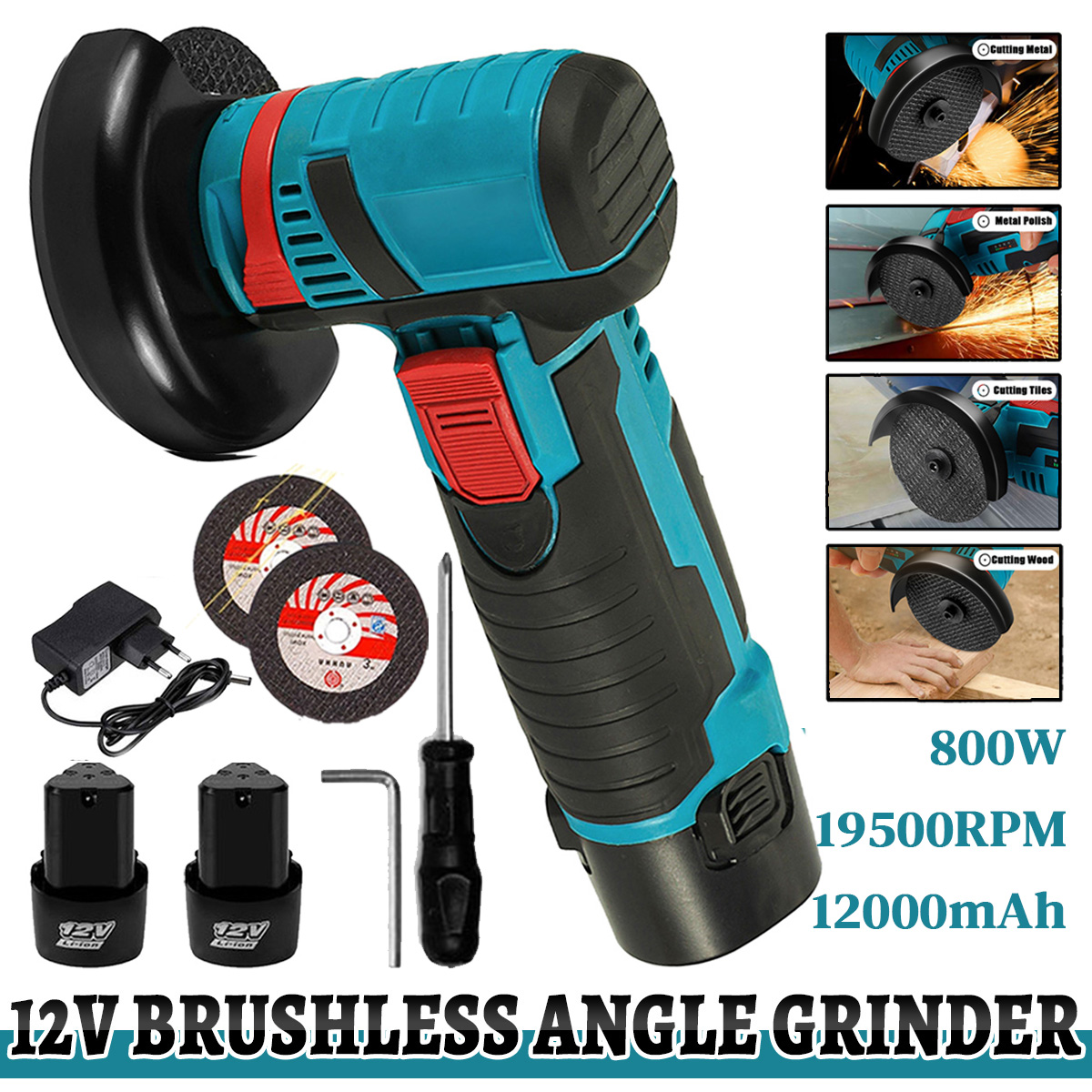 1500rpm-1200mAh-12V-Brushless-Angle-Grinder-Electric-Polishing-Grinding-Machine-w-12pcs-Batteries-1856351-1