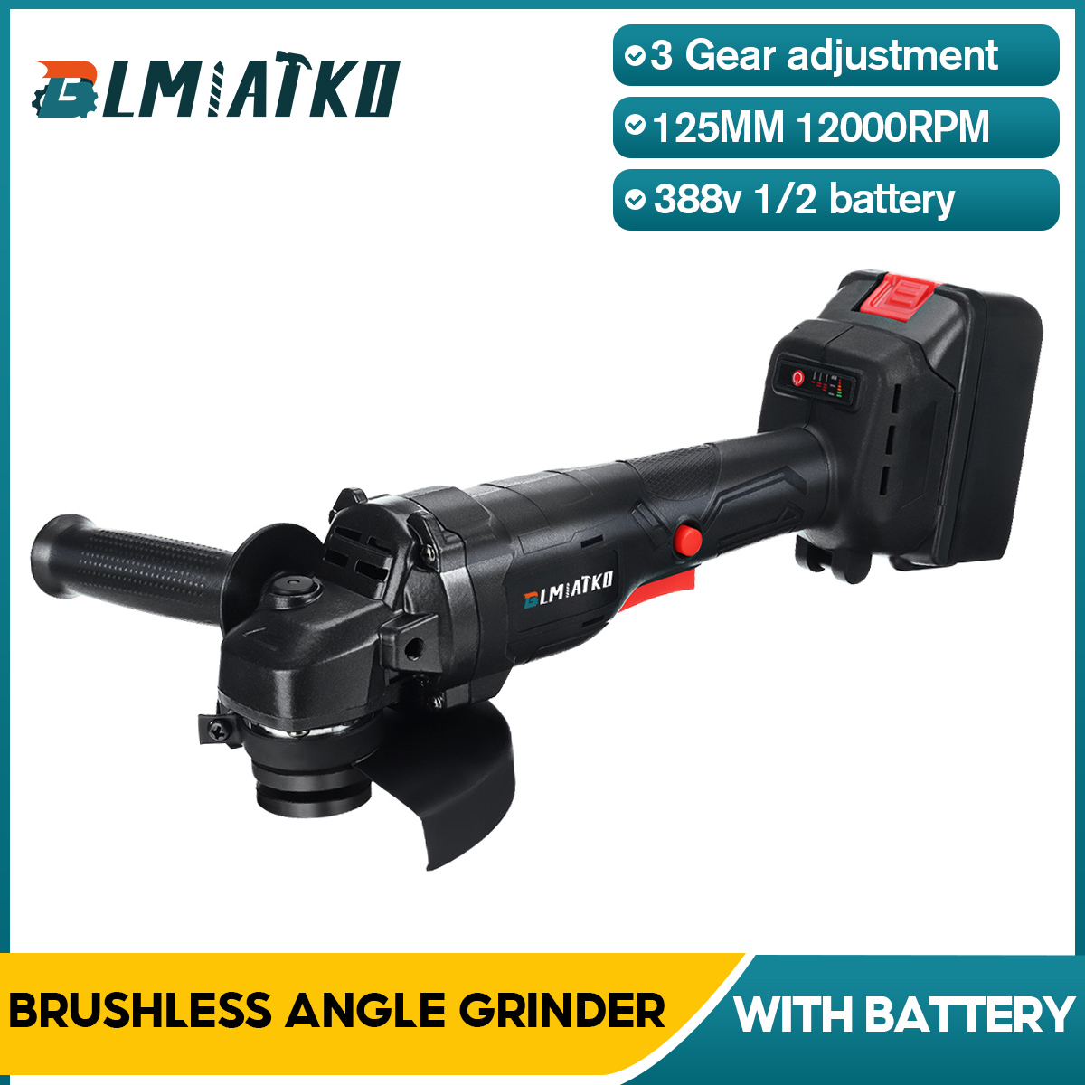 1800W-Brushless-Cordless-Angle-Grinder-Electric-Grinding-Machine-125mm-Fit-Makita-Battery-1891086-11