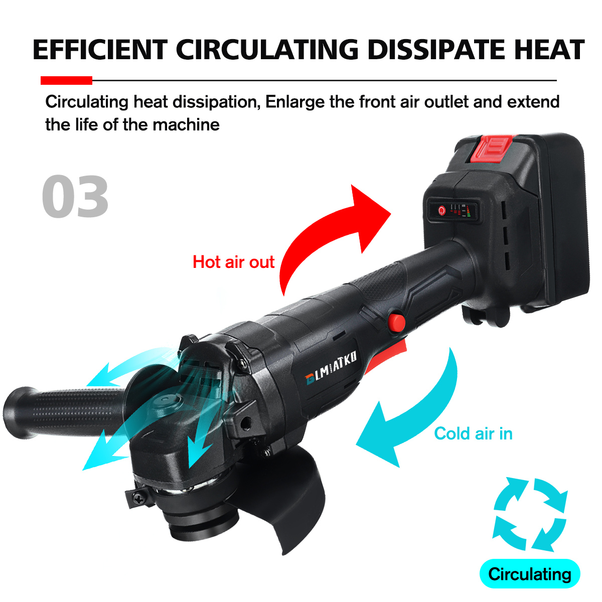 1800W-Brushless-Cordless-Angle-Grinder-Electric-Grinding-Machine-125mm-Fit-Makita-Battery-1891086-5