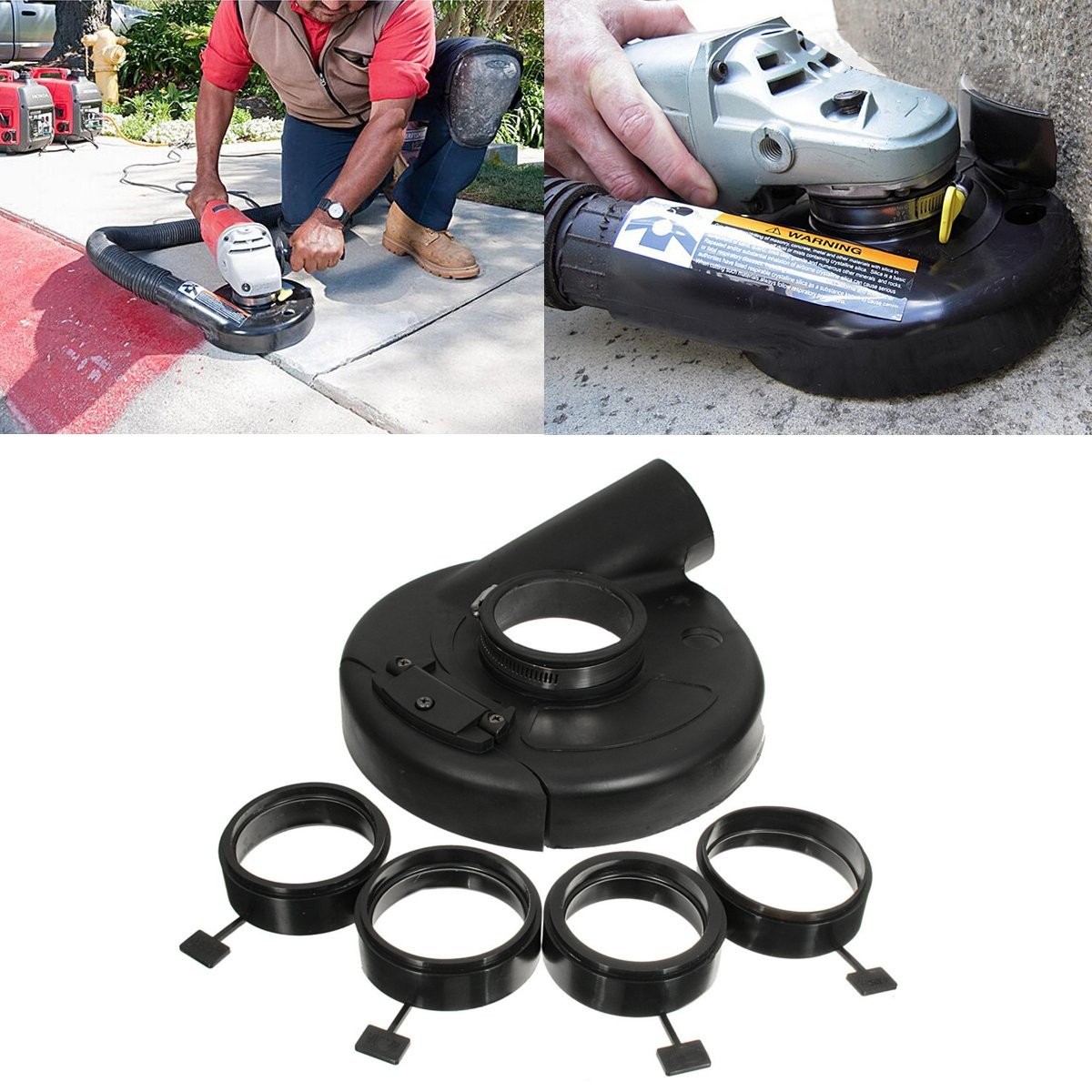 18cm-Black-Vacuum-Dust-Shroud-Cover-for-Angle-Grinder-Hand-Grind-Convertible-1191601-1