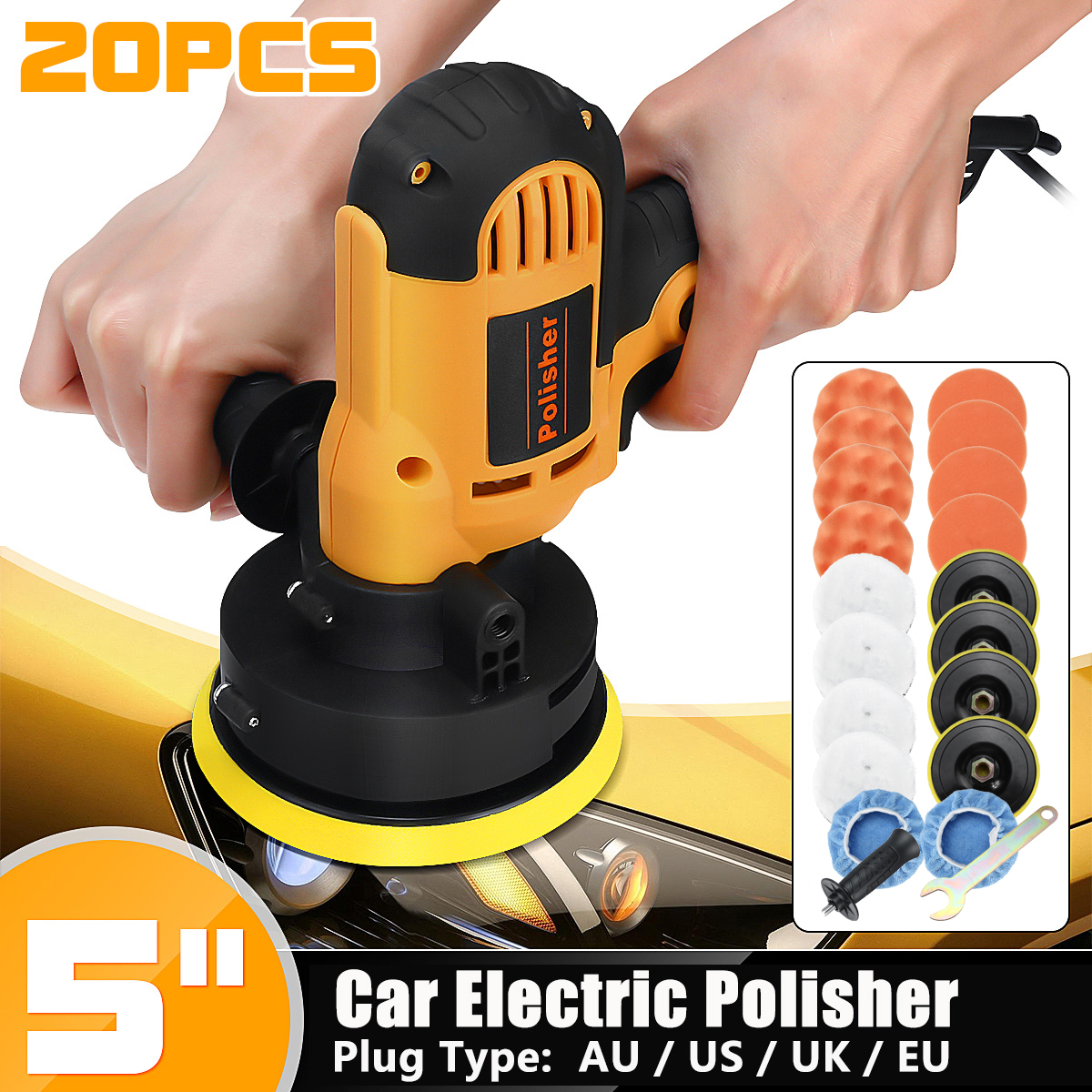20pcs-5quot-700W-Car-Electric-Polisher-Polishing-Tool-Wax-Machine-Buffer-Sander-1836538-1