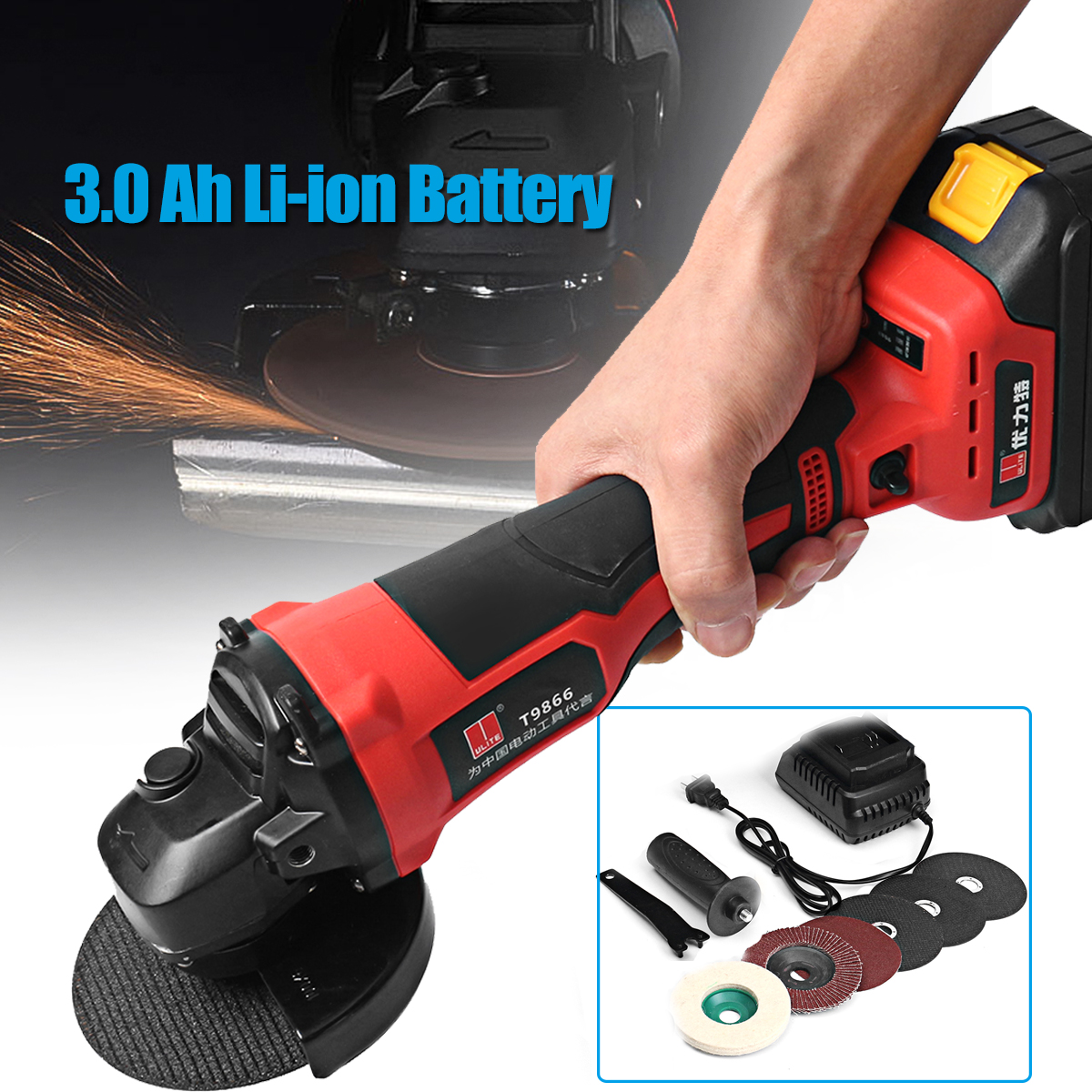 21V-30Ah-Li-ion-Battery-Rechargable-Cordless-Brushless-Grinder-Disc-Grinding-Polishing-Machine-1318801-1