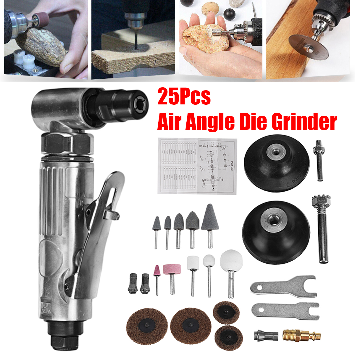 25Pcs-14quot-Electric-Polisher-Angle-Die-Grinder-Tools-Kit-20000Rpm-Air-Angle-Cleaning-Cutting-Grind-1904971-2