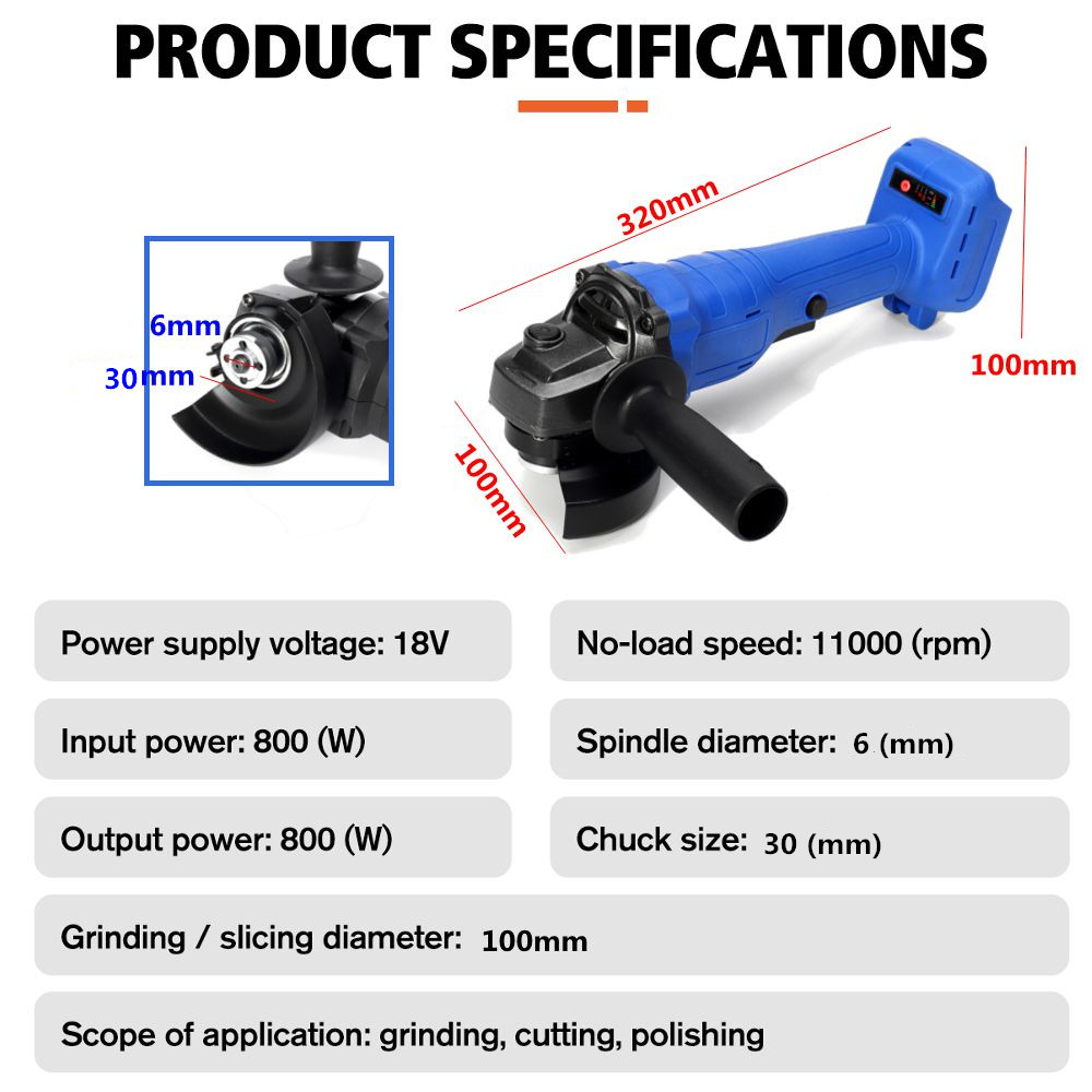 800W-100mm-Cordless-Angle-Grinder-3-Gear-Adjustable-Polishing-Tool-Cutting-Grinding-Machine-For-18V--1704201-5