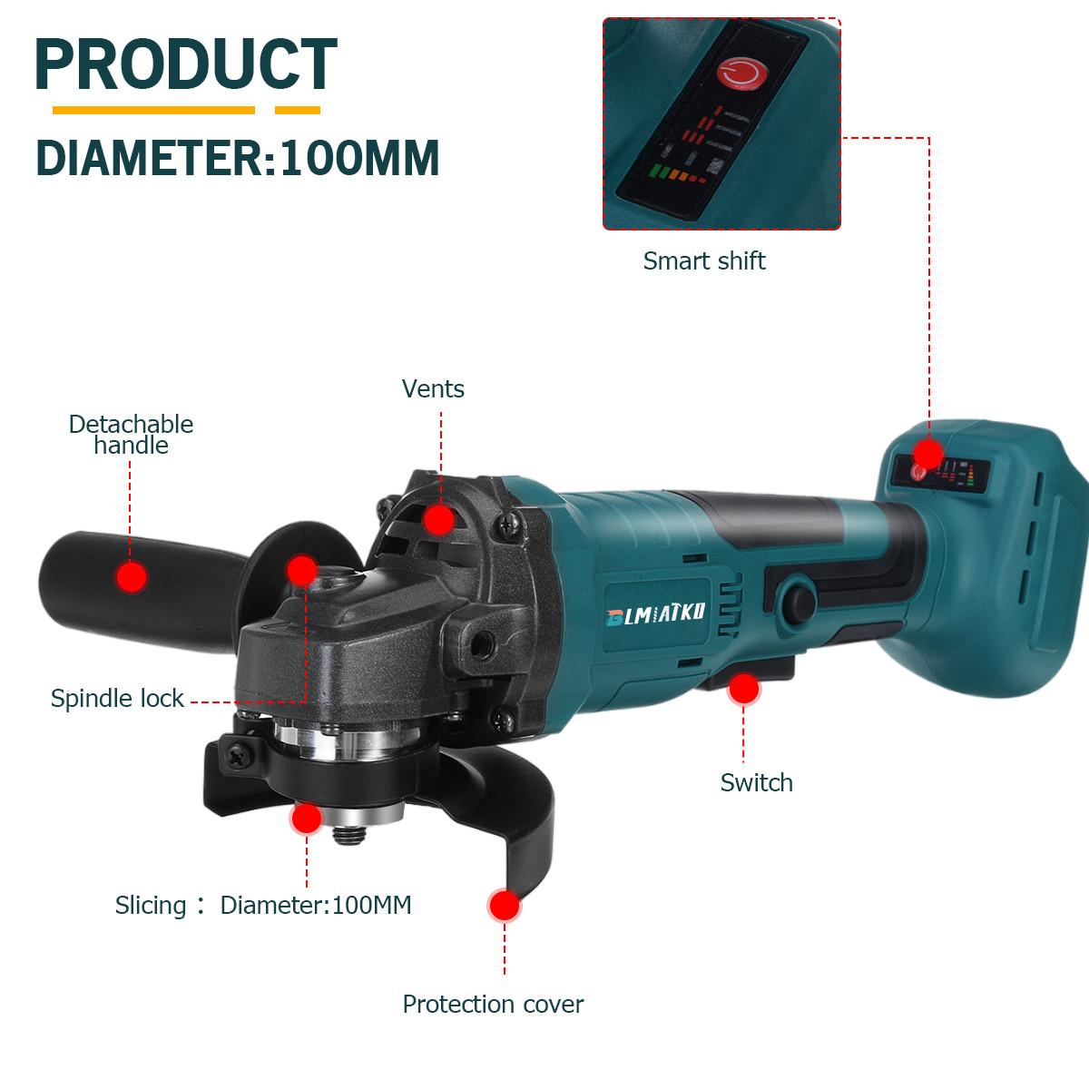BLMIATKO-18V-800W-Lithium-Battery-Brushless-Angle-Grinder-100MM-11000RPM-Rechargeable-Polishing-Sand-1638251-5