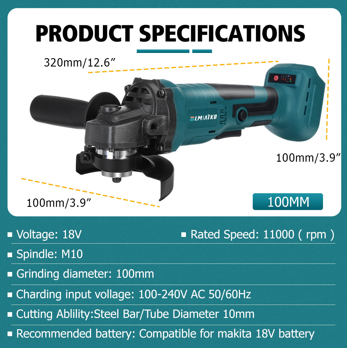 BLMIATKO-18V-800W-Lithium-Battery-Brushless-Angle-Grinder-100MM-11000RPM-Rechargeable-Polishing-Sand-1638251-8