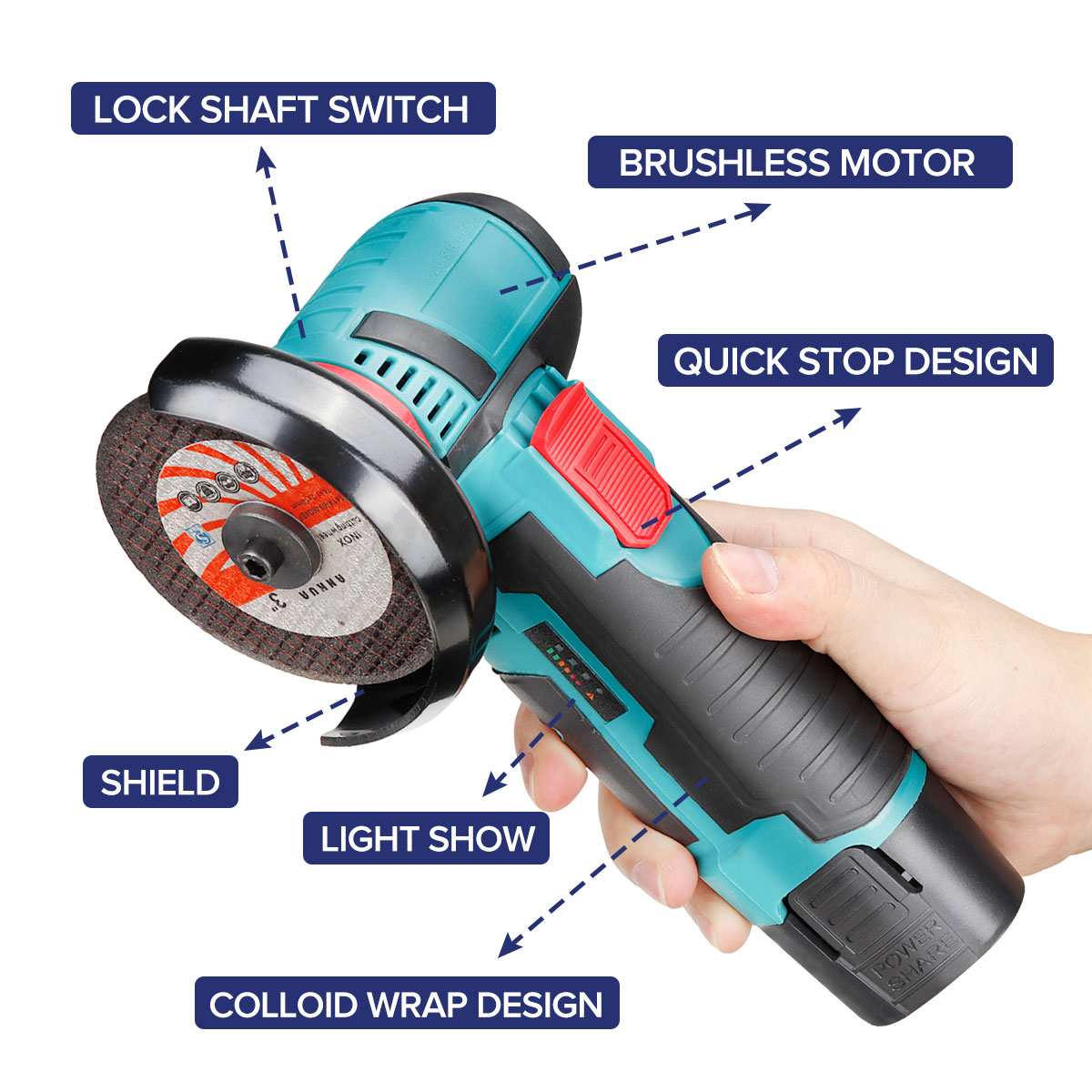 BLMIATKO-2000RPM-500W-12V-Professional-Compact-Angle-Grinder-Metal-Cutting-Polishing-Tool-W-12PCS-Ba-1853116-13