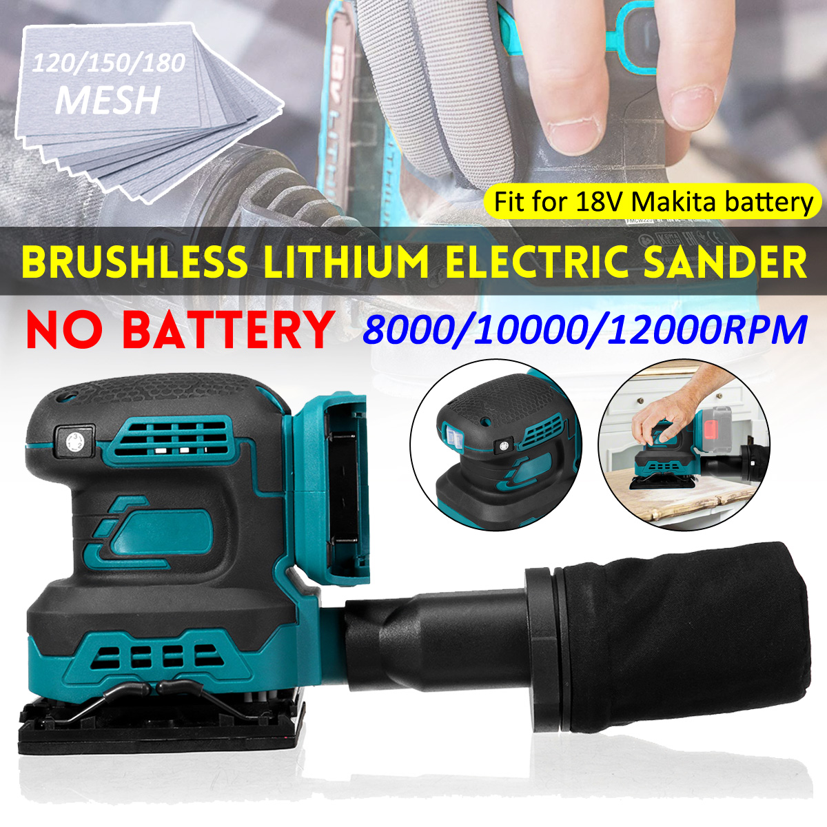 Drillpro-18V-Brushless-Electric-Sander-Cordless-3-Speeds-Adjustable-Square-Wood-Furniture-Polishing--1919001-1