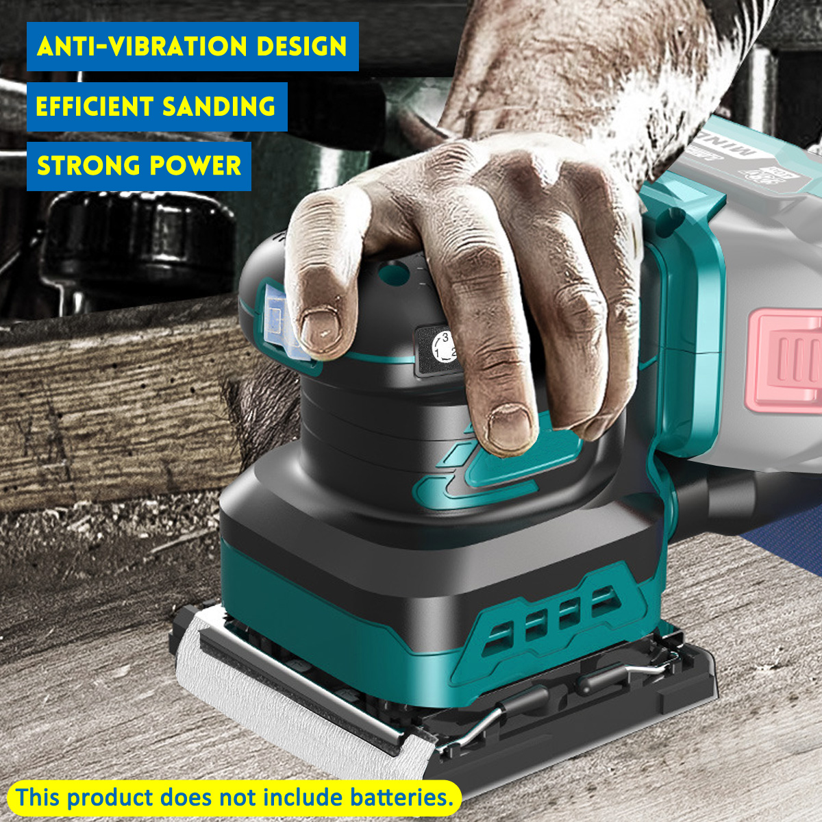 Drillpro-18V-Brushless-Electric-Sander-Cordless-3-Speeds-Adjustable-Square-Wood-Furniture-Polishing--1919001-2