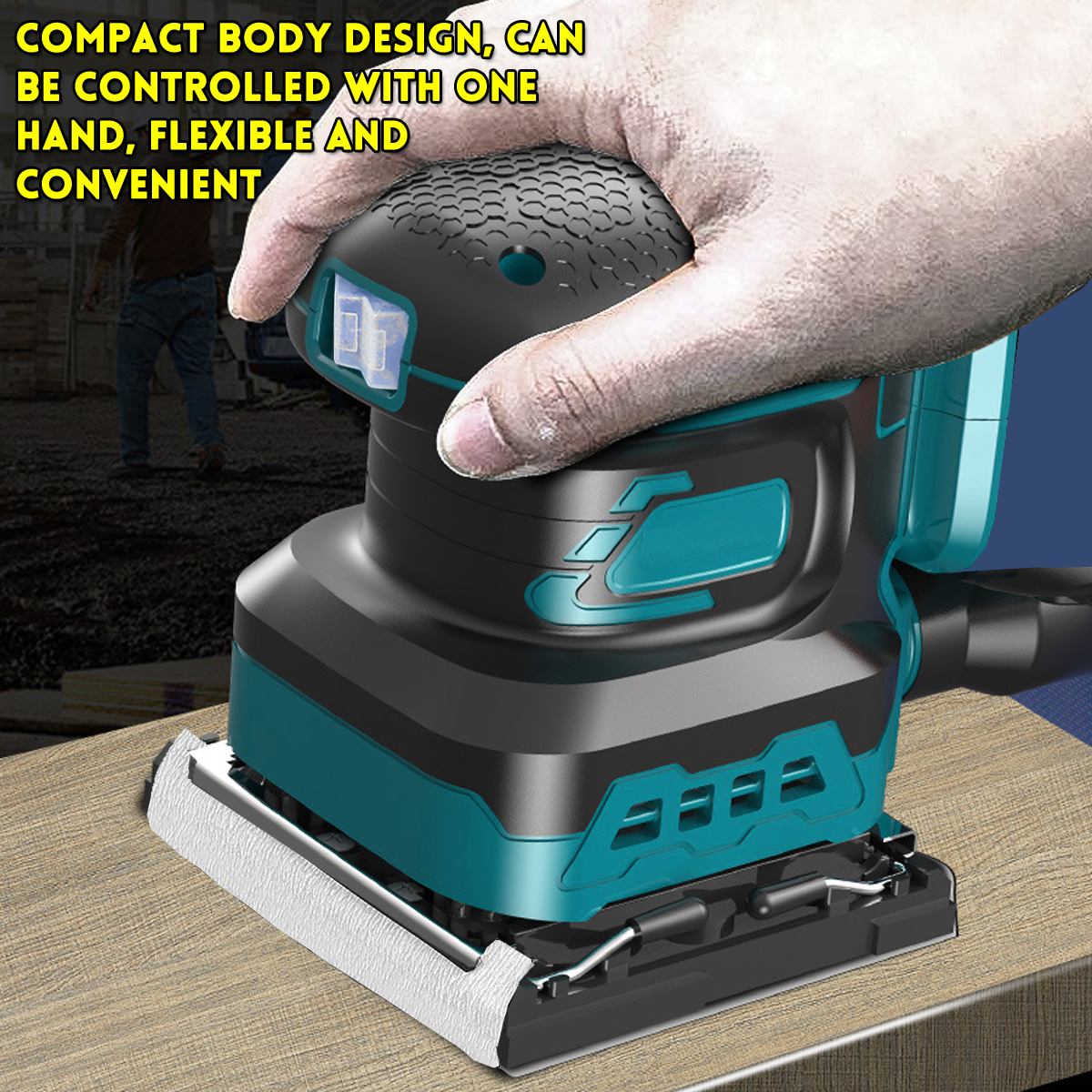 Drillpro-18V-Brushless-Electric-Sander-Cordless-3-Speeds-Adjustable-Square-Wood-Furniture-Polishing--1919001-6