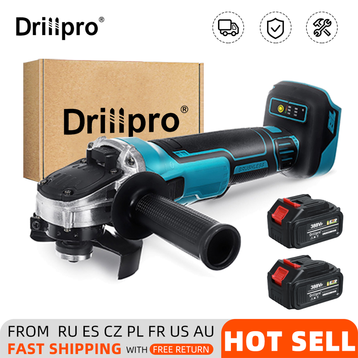 Drillpro-388VF-100mm125mm-Brushless-Angle-Grinder-Rechargeable-Electric-Cutting-Grinding-Tool-W-12-B-1861855-3