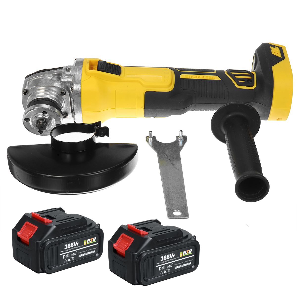 Drillpro-388VF-100mm125mm-Brushless-Angle-Grinder-Wireless-Rechargeable-Wood-Metal-Cutting-Polishing-1874664-9