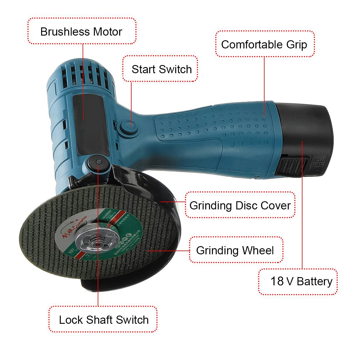 Electric-Angle-Grinder-Cutting-Grinding-Sander-Sandering-Machine-Corded-Replace-Tool-For-Makita-18V--1899835-8