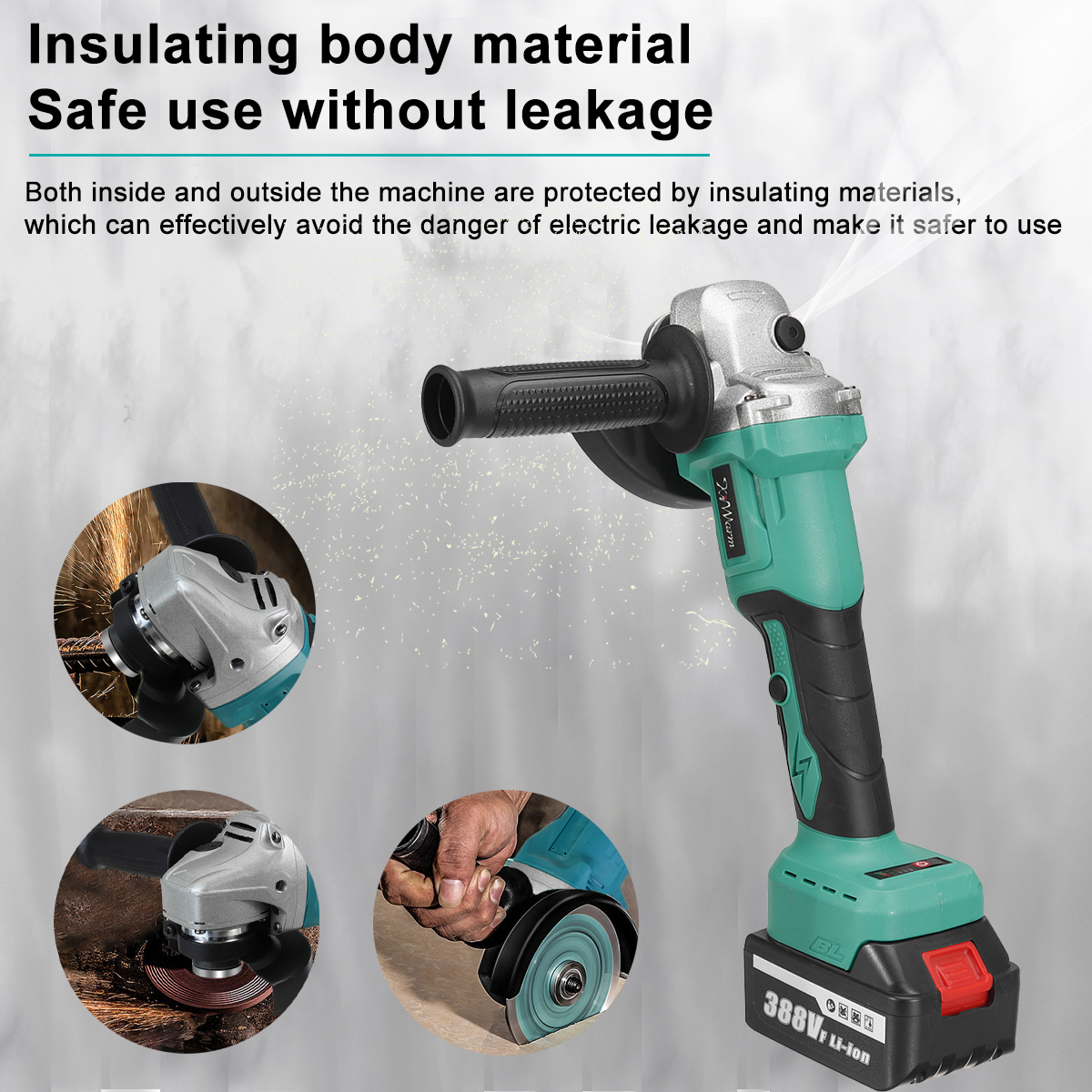 Kiwarm-1000W-125mm-Brushless-Angle-Grinder-Cordless-Electric-Grinder-Polishing-Machine-Fit-Makita-W1-1930913-11