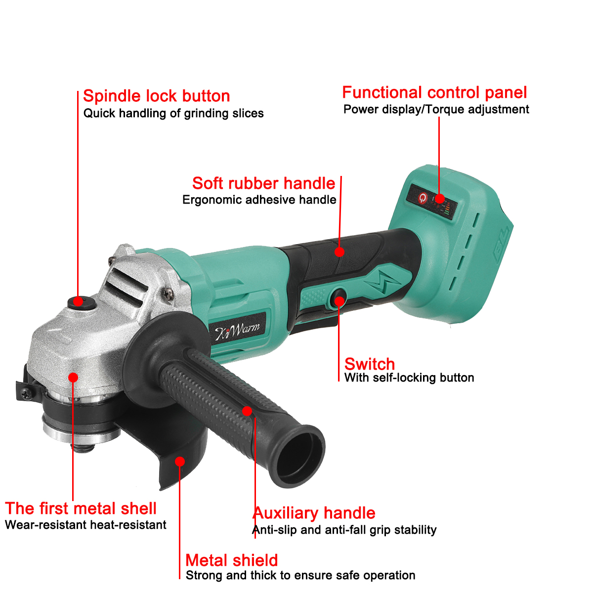 Kiwarm-18V-125mm-Brushless-Angle-Grinder-Cordless-Electric-Grinder-Polishing-Machine-For-Makita-Step-1930914-11