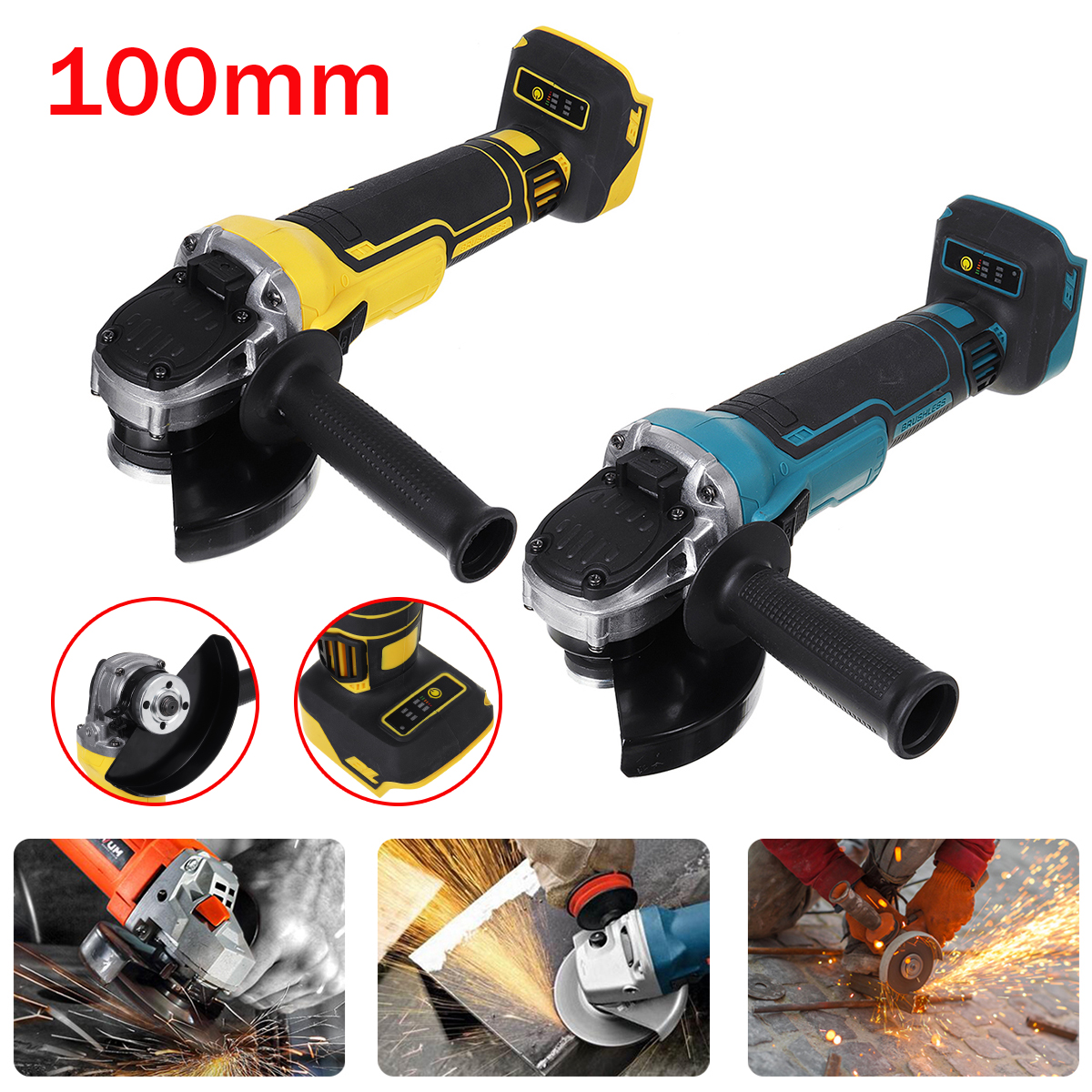 M10-100mm-Brushless-Cordless-Angle-Grinder-Cut-Off-for-Ni-CD-Makita-18V-Battery-1805700-3