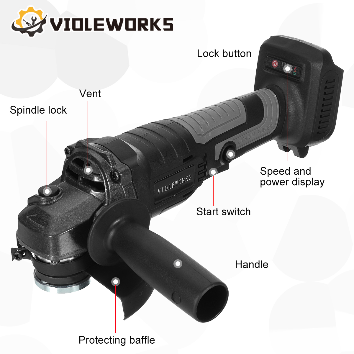 VIOLEWORKS-288VF-125mm-Cordless-Angle-Grinder-3-Gears-Brushless-Electric-Metal-Stone-Wood-Cutting-Po-1839464-10