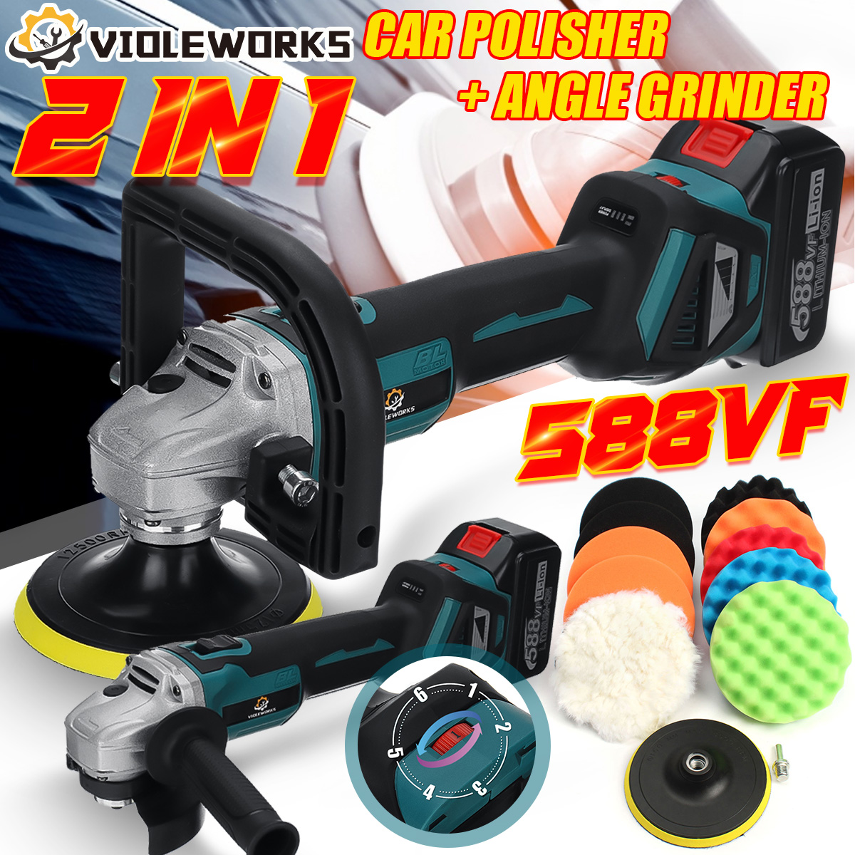 VIOLEWORKS-588VF-6-Speed-2-In-1-Cordless-Angle-Grinder-Car-Polisher-Brushless-Electric-Angle-Grinder-1890610-1