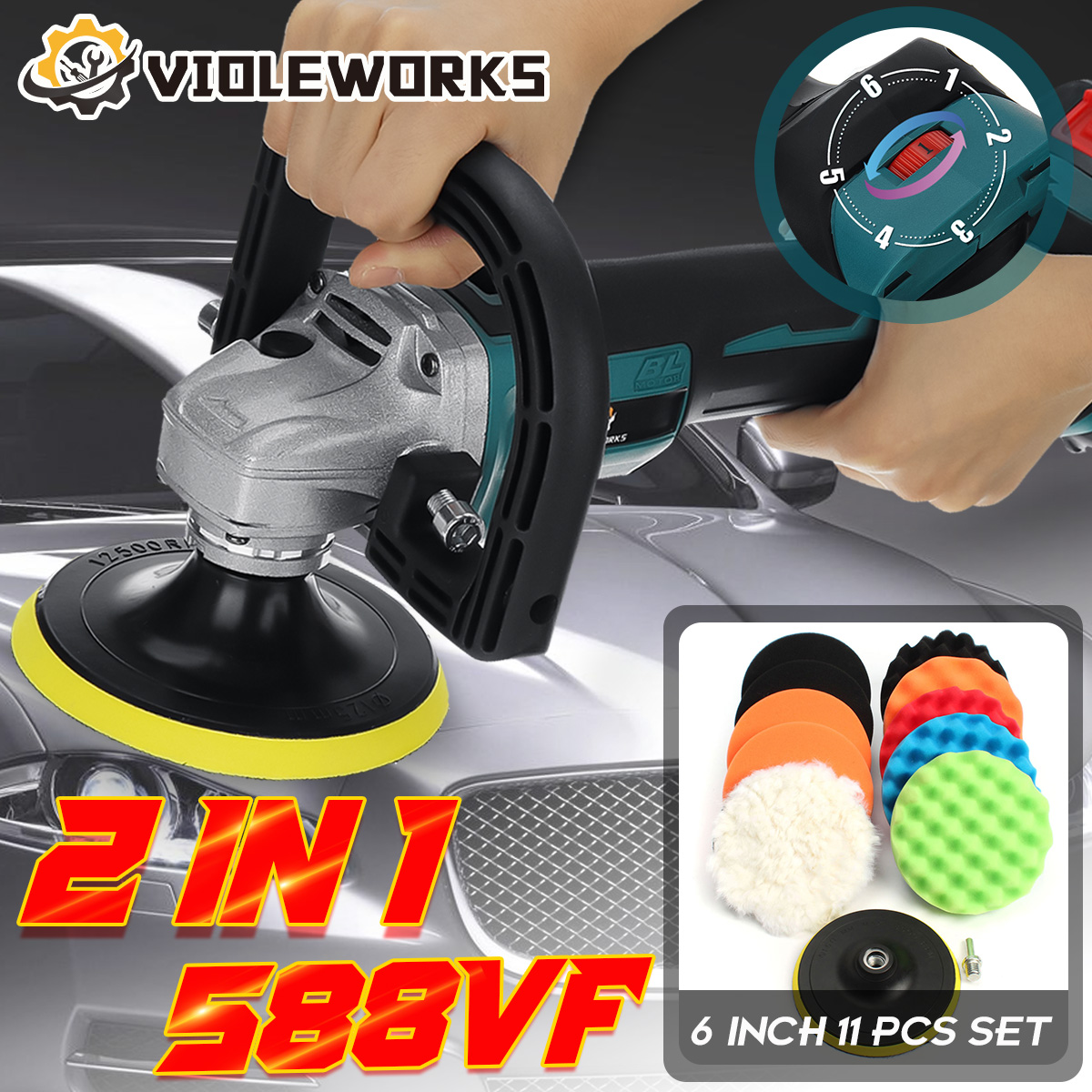 VIOLEWORKS-588VF-6-Speed-2-In-1-Cordless-Angle-Grinder-Car-Polisher-Brushless-Electric-Angle-Grinder-1890610-2