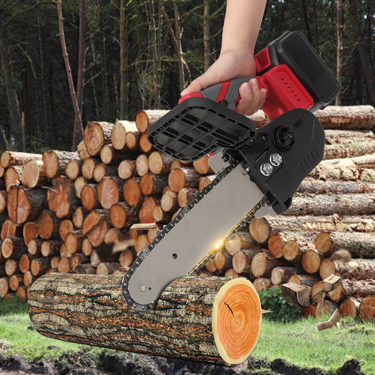 10in-Rechargeable-Brushless-Electric-Chain-Saw-One-Hand-Saw-Woodworking-Wood-Cutter-W-1-or-2-pcs-Bat-1851012-8
