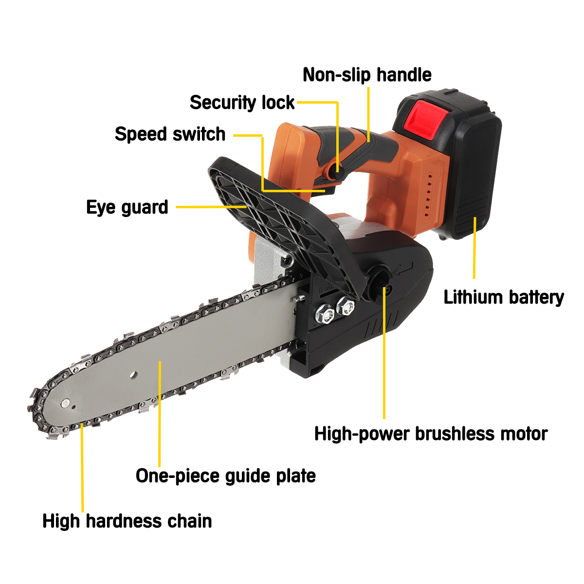 10in-Rechargeable-Brushless-Electric-Chain-Saw-One-Hand-Saw-Woodworking-Wood-Cutter-W-1-or-2-pcs-Bat-1851012-9