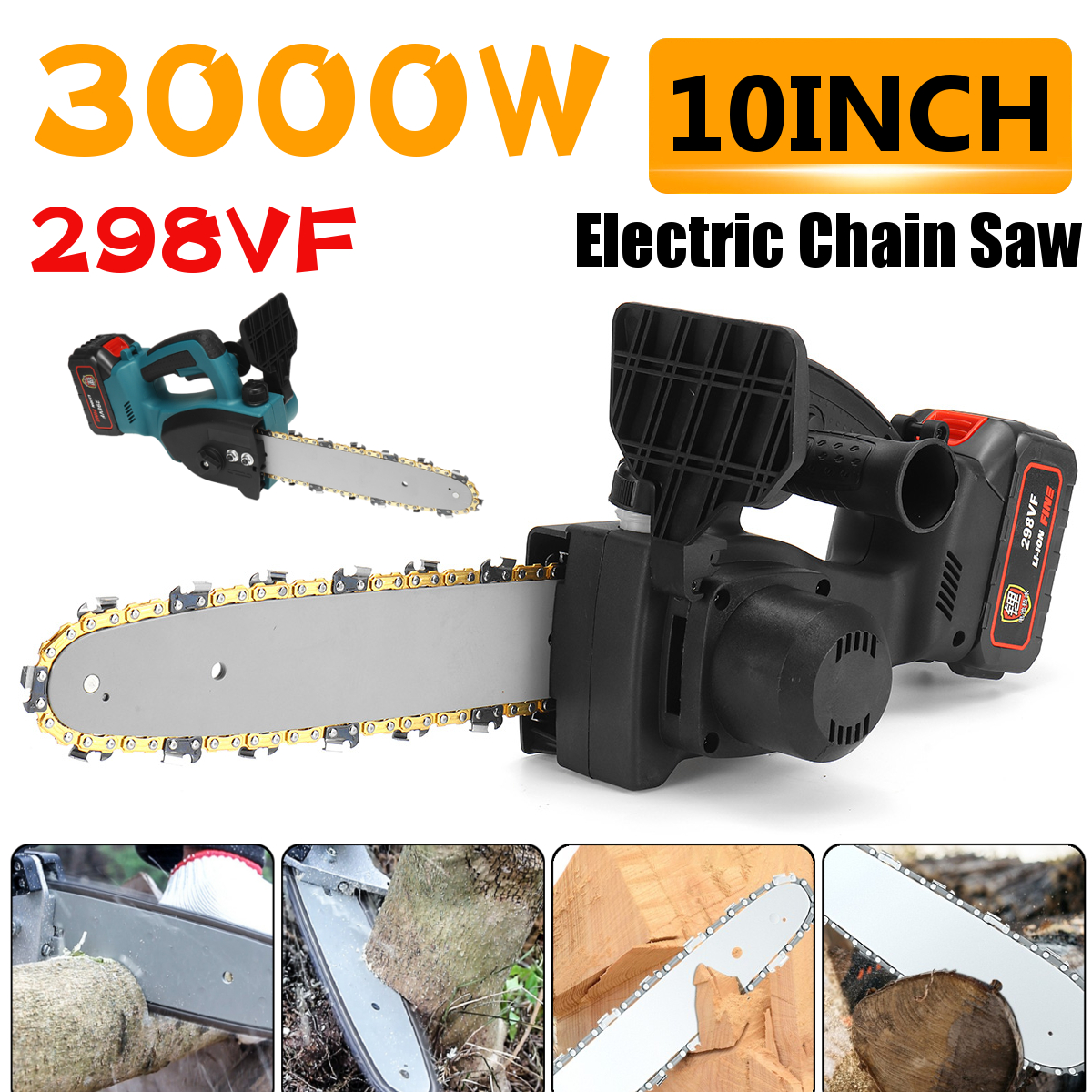 10inch-298VF-Cordless-Electric-Chain-Saw-Handheld-Chainsaw-Wood-Tree-Cutter-W-12pcs-Battery-1833237-2