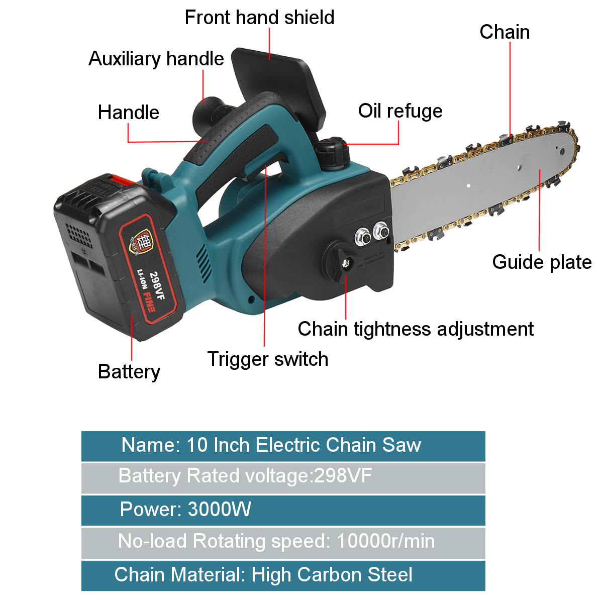 10inch-298VF-Cordless-Electric-Chain-Saw-Handheld-Chainsaw-Wood-Tree-Cutter-W-12pcs-Battery-1833237-10