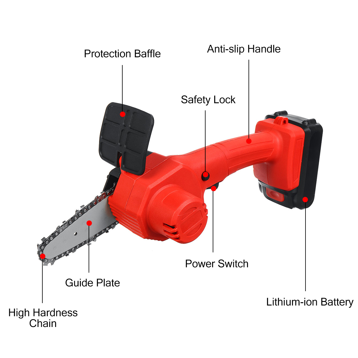 1600W-21V-4Inch-Rechargeable-Electric-Chain-Saw-Handheld-Woodworking-Cutter-Tool-w-12pcs-Battery-1826316-6