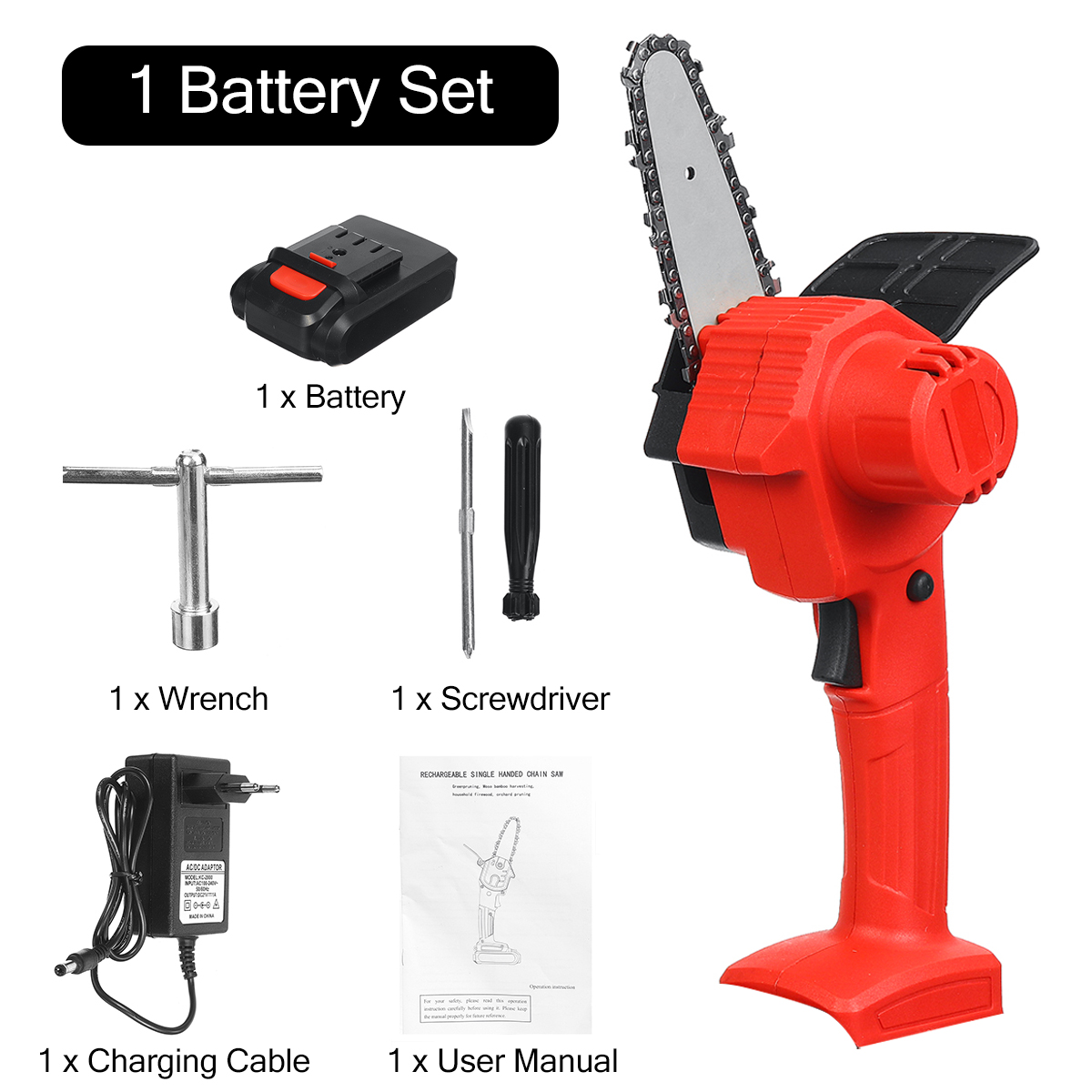 1600W-21V-4Inch-Rechargeable-Electric-Chain-Saw-Handheld-Woodworking-Cutter-Tool-w-12pcs-Battery-1826316-9