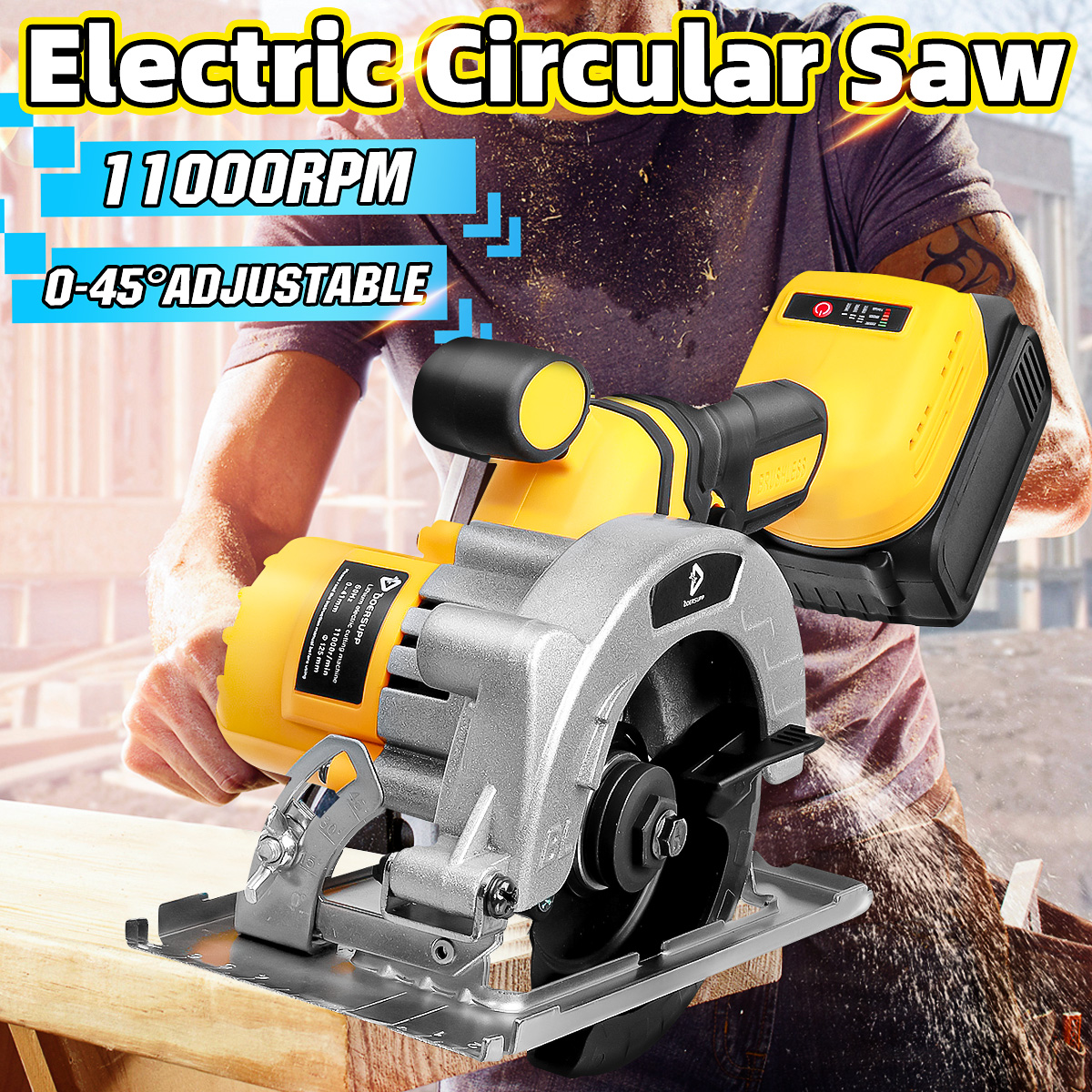20V-125MM-Electric-Cordless-Brushless-Circular-Saw-Auxiliary-Handle-Household-Woodworking-Tools-DIY--1907960-1