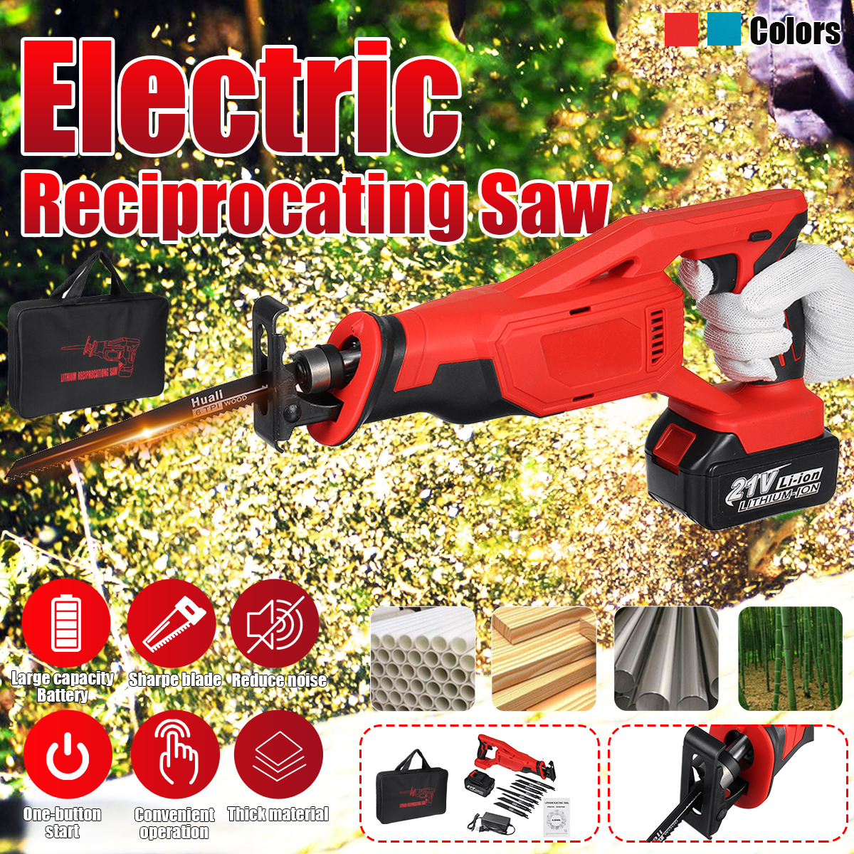 21V-1800mAH-Cordless-Reciprocating-Saw-5000Rpm-Branch-Saw-Electric-Professional-Recipro-Saw-W-8-Blad-1861677-1