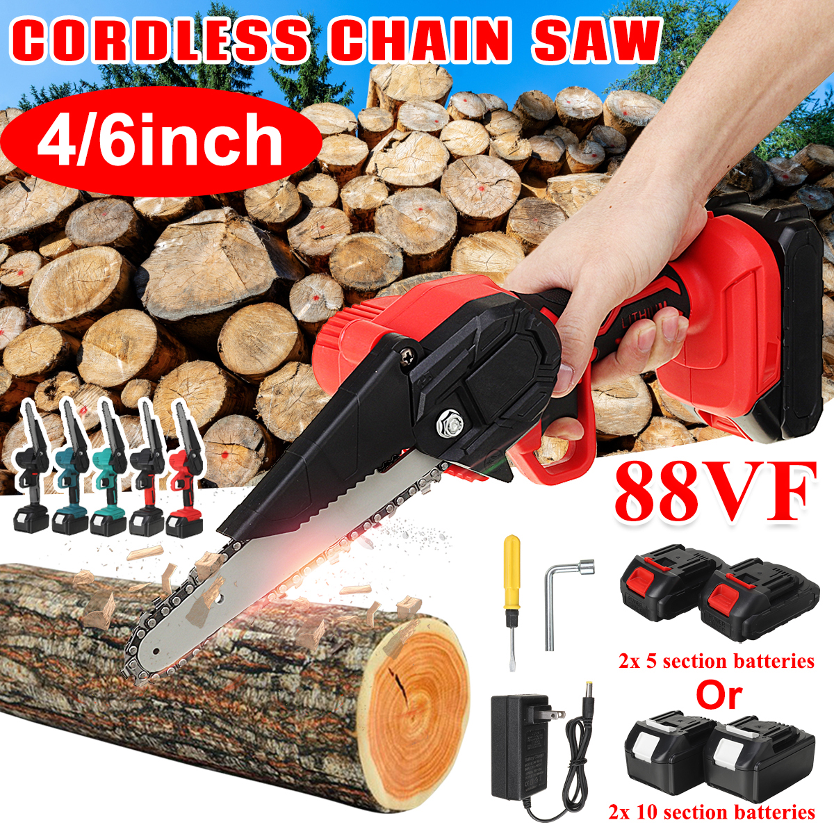 21V-46-Inch-Cordless-Electric-Chain-Saw-One-Hand-Saw-Mini-Portable-Woodworking-Wood-Cutter-W-2pcs-Ba-1880984-2