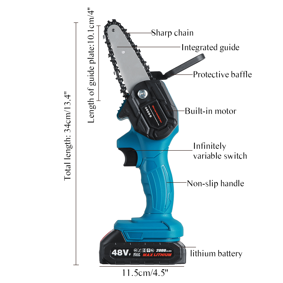 21V-4quot-Cordless-Electric-Chain-Saw-Rechargeable-Woodworking-Cutting-Saw-W-2pcs-Battery-1792669-10
