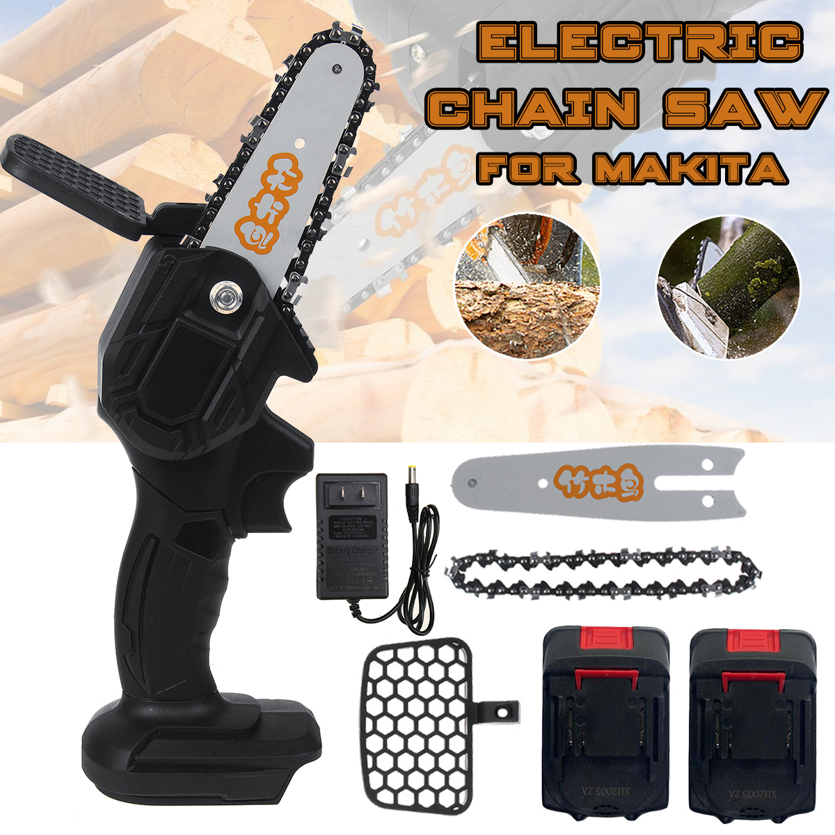 24V-Cordless-Electric-Chainsaw-4-Inch-Portable-Chain-Saw-Woodworking-Cutting-Tool-W-2pcs-Battery-1784404-1