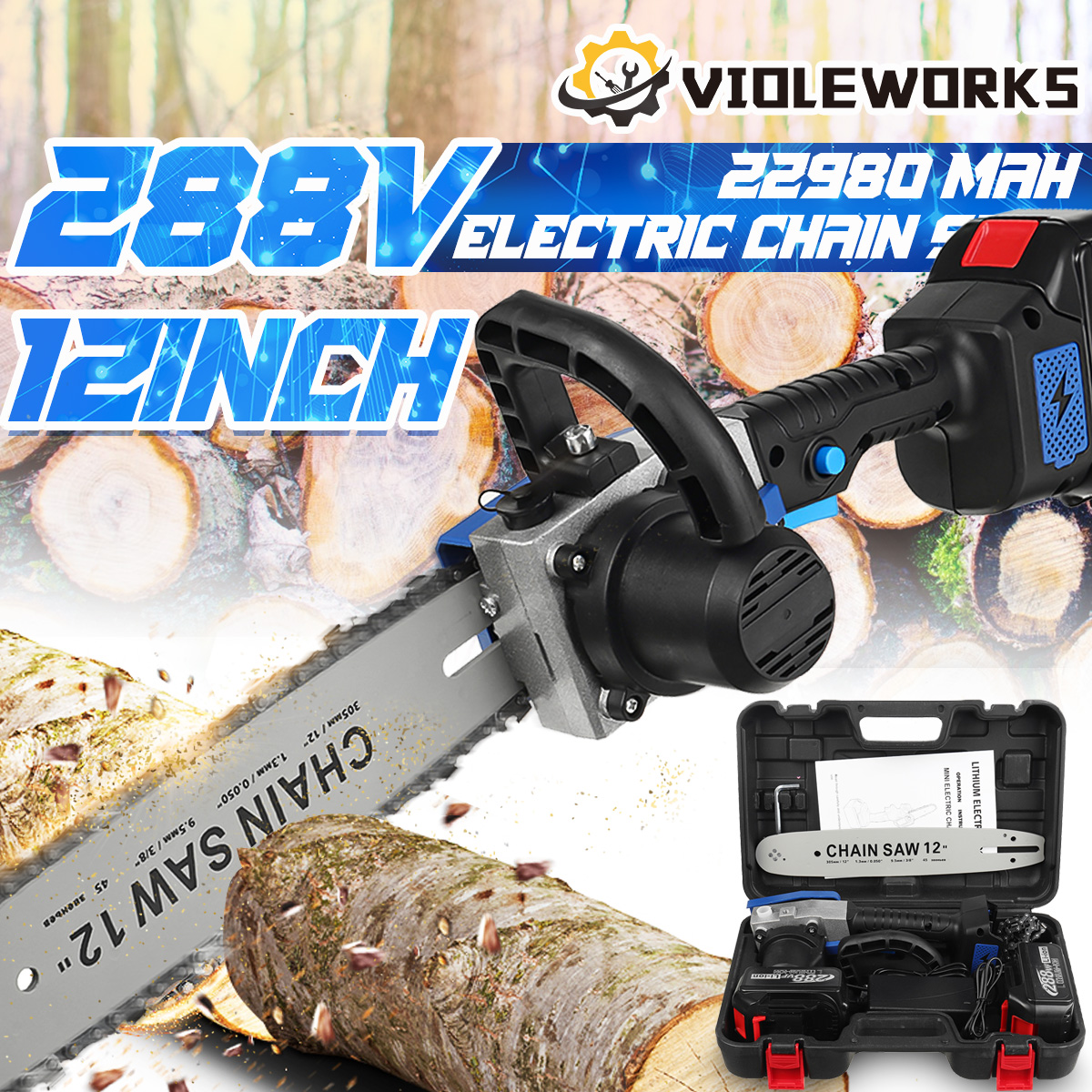 288VF-12quot-Cordless-Electric-Chain-Saw-One-Hand-Saw-Woodworking-Tool-W-12pcs-Battery-1847802-1