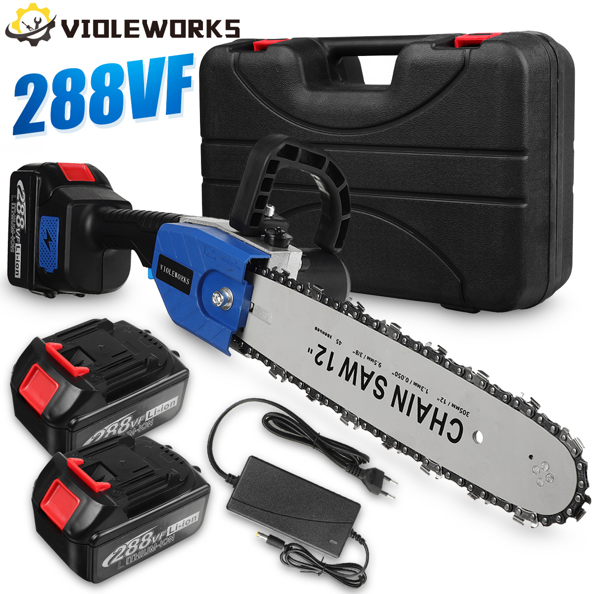 288VF-12quot-Cordless-Electric-Chain-Saw-One-Hand-Saw-Woodworking-Tool-W-12pcs-Battery-1847802-3
