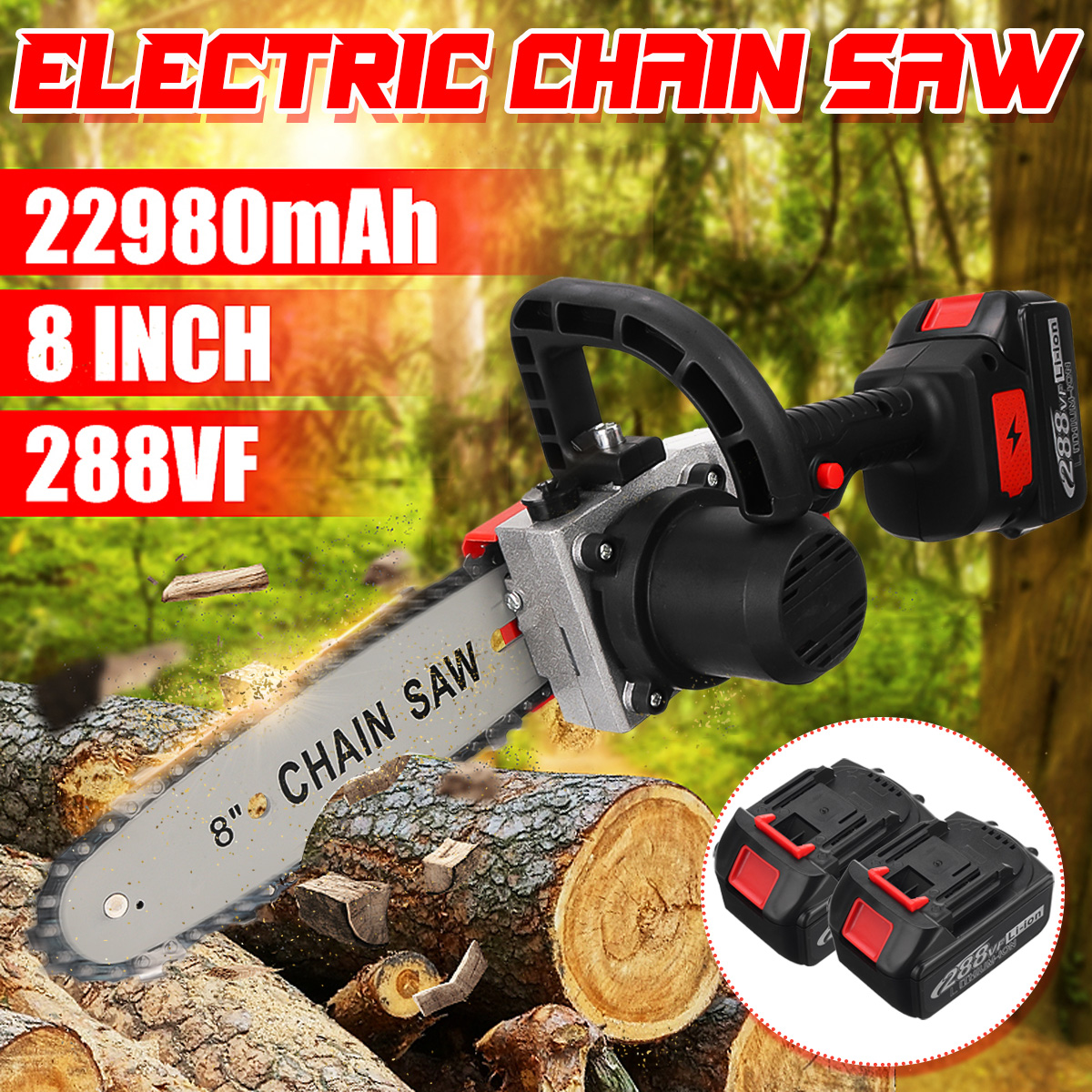 288VF-8Inch-Electric-Chain-Saw-Cordless-One-Hand-Chainsaw-Woodworking-Tool-W-12None-Battery-1845268-2