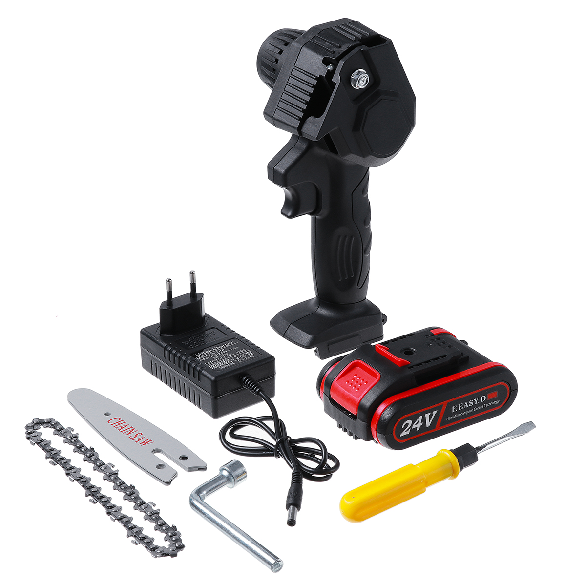 4-24V-Rechargeable-Cordless-Electric-Saw-Mini-Handheld-Chainsaw-Wood-Cutter-Tool-1801610-4
