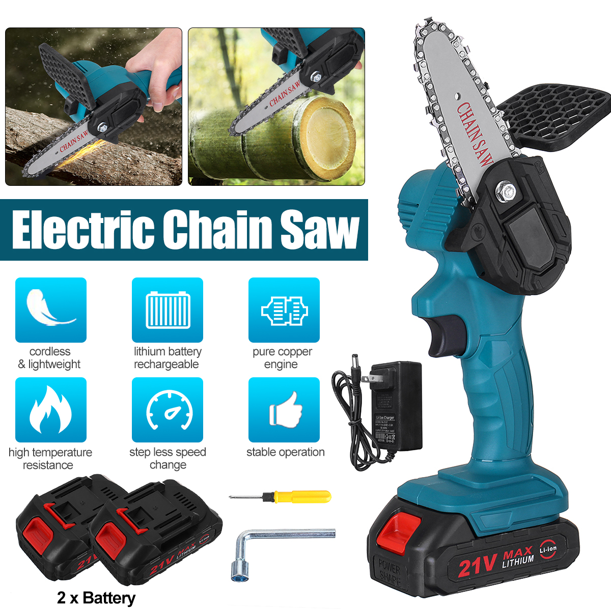 4-Inch-21V-Cordless-Electric-Chain-Saw-W-01pc2pcs-Batteries-For-Tree-Branch-Wood-Cutting-Tool-1804698-2