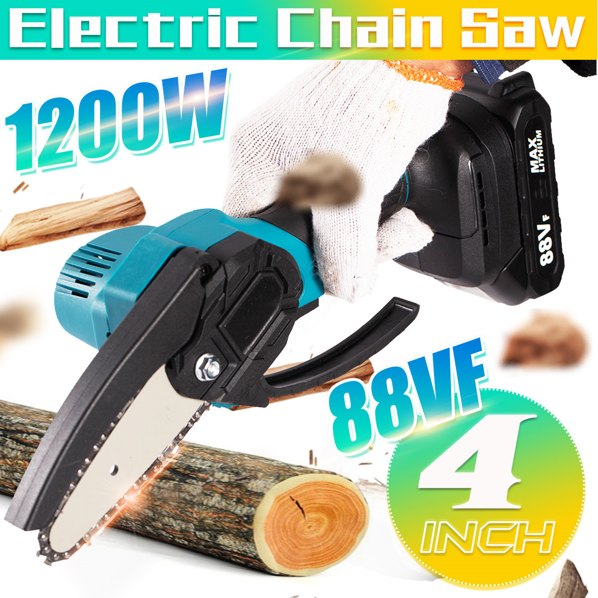 4-Inch-88VF-Cordless-Electric-Chain-Saw-One-Hand-Saw-Woodworking-Tool-W-None1pc2pcs-Display-Battery--1907389-1