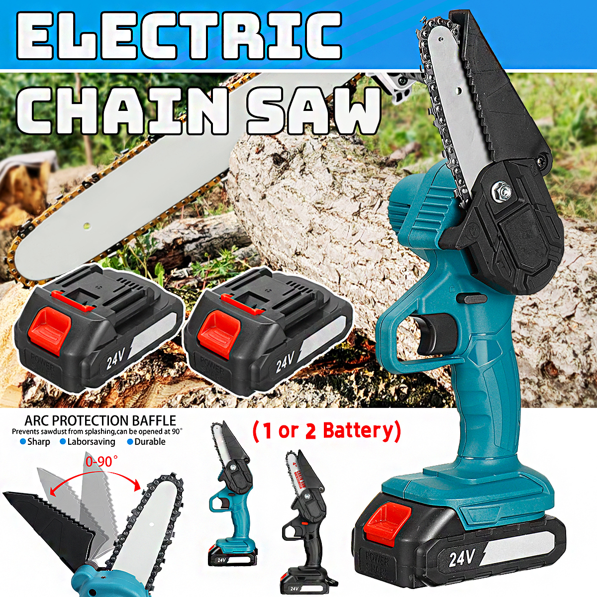 4-Inch-Electric-Chainsaws-Rechargeable-Portable-Chain-Saw-Woodworking-Tool-Wood-Cutter-W-12-Battery-1860314-1