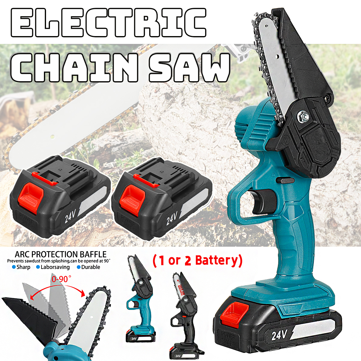 4-Inch-Electric-Chainsaws-Rechargeable-Portable-Chain-Saw-Woodworking-Tool-Wood-Cutter-W-12-Battery-1860314-3