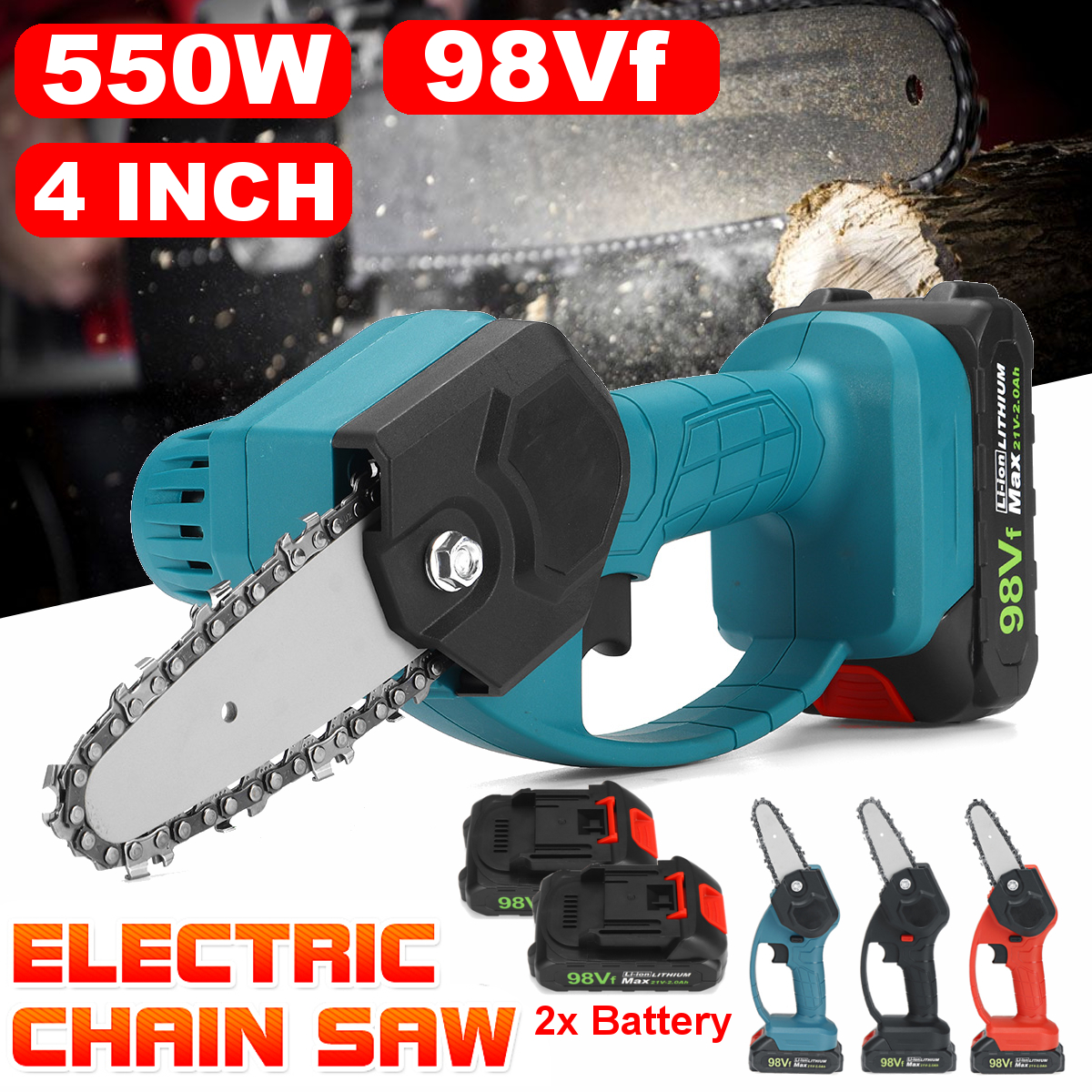 550W-21V-4inch-One-Hand-Woodworking-Electric-Chain-Saw-Wood-Cutter-Cordless-1807129-1